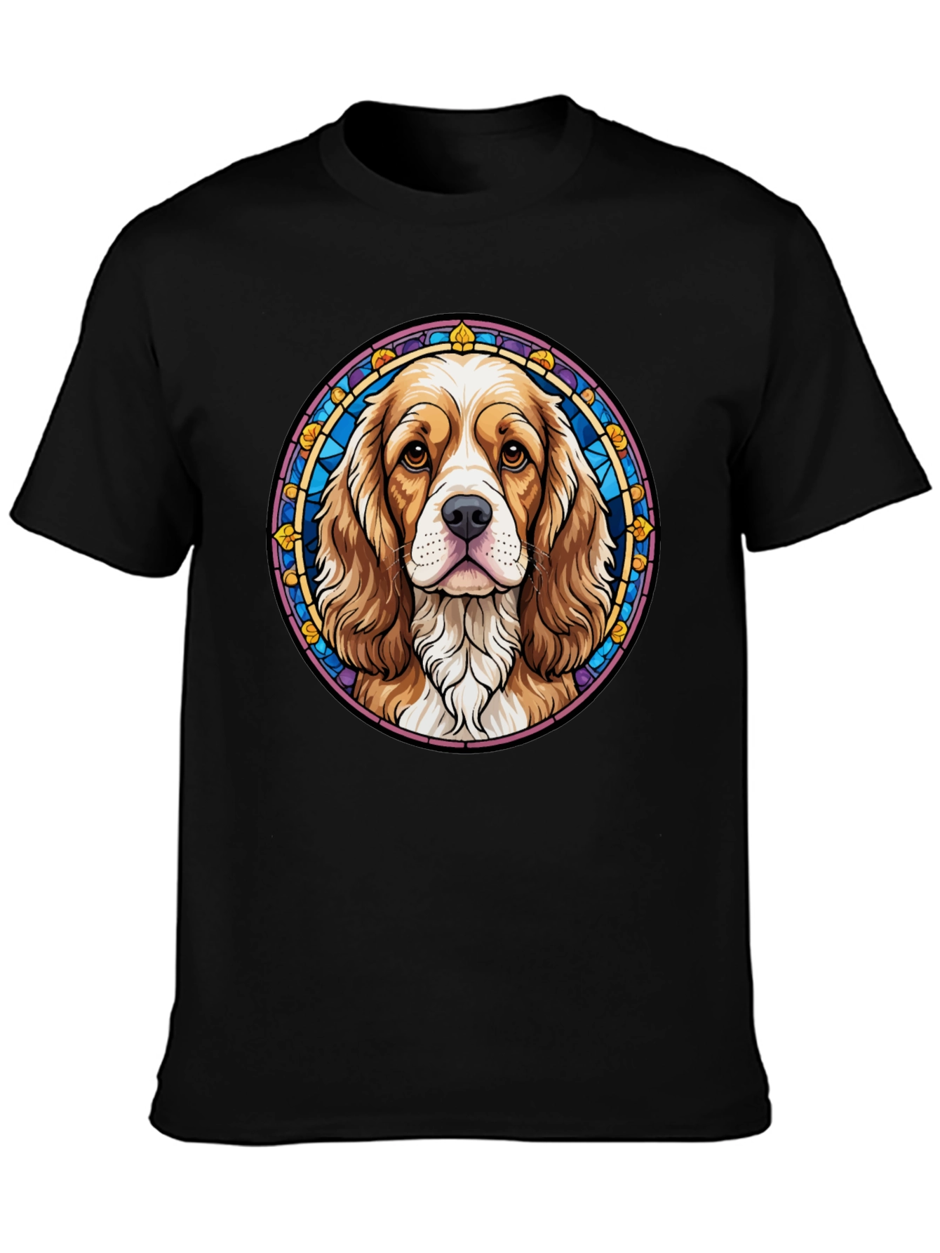 Dog Portrait Graphic Tee - Black