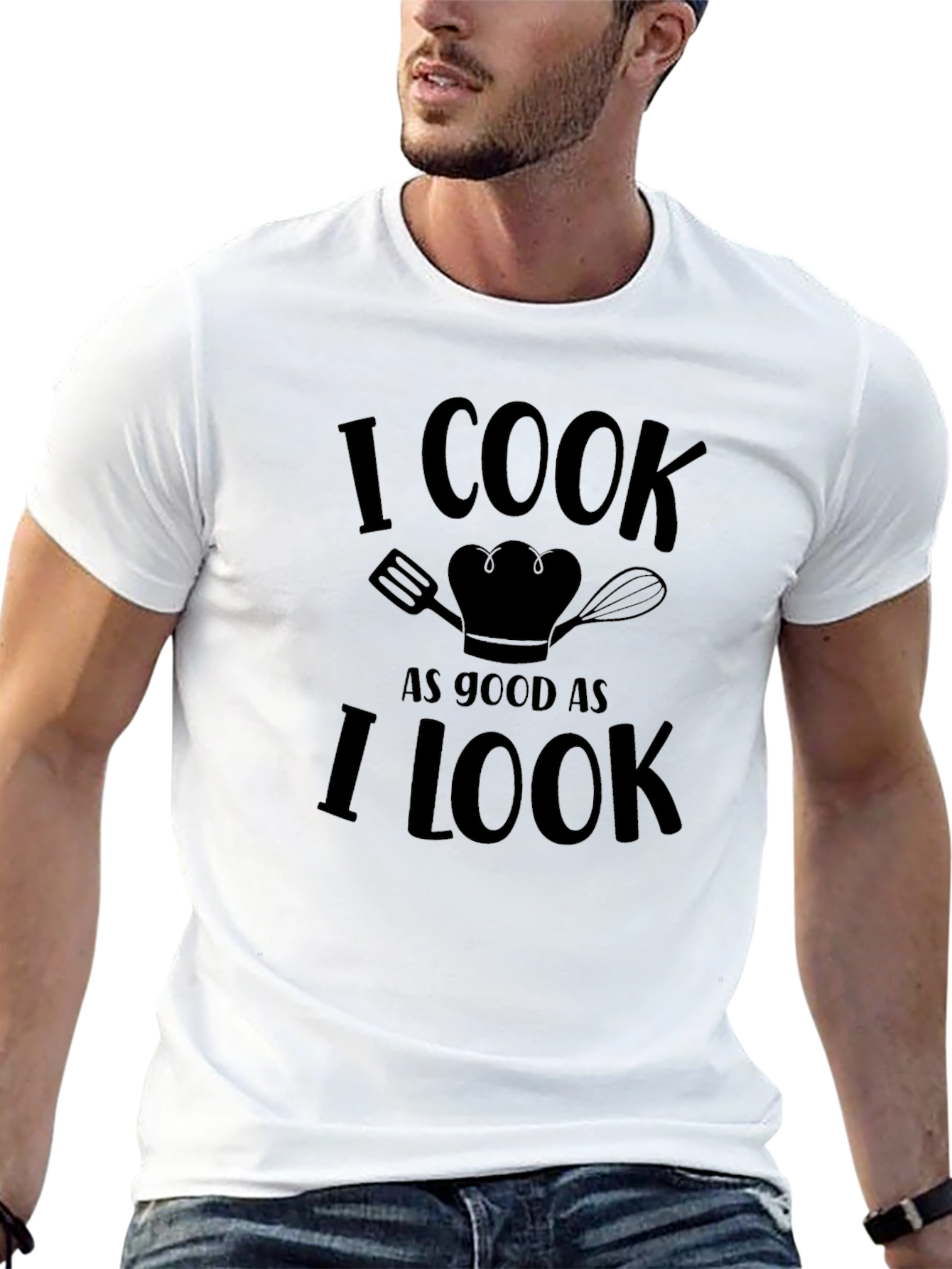 I Cook As Good As I Look Black Graphic Tee