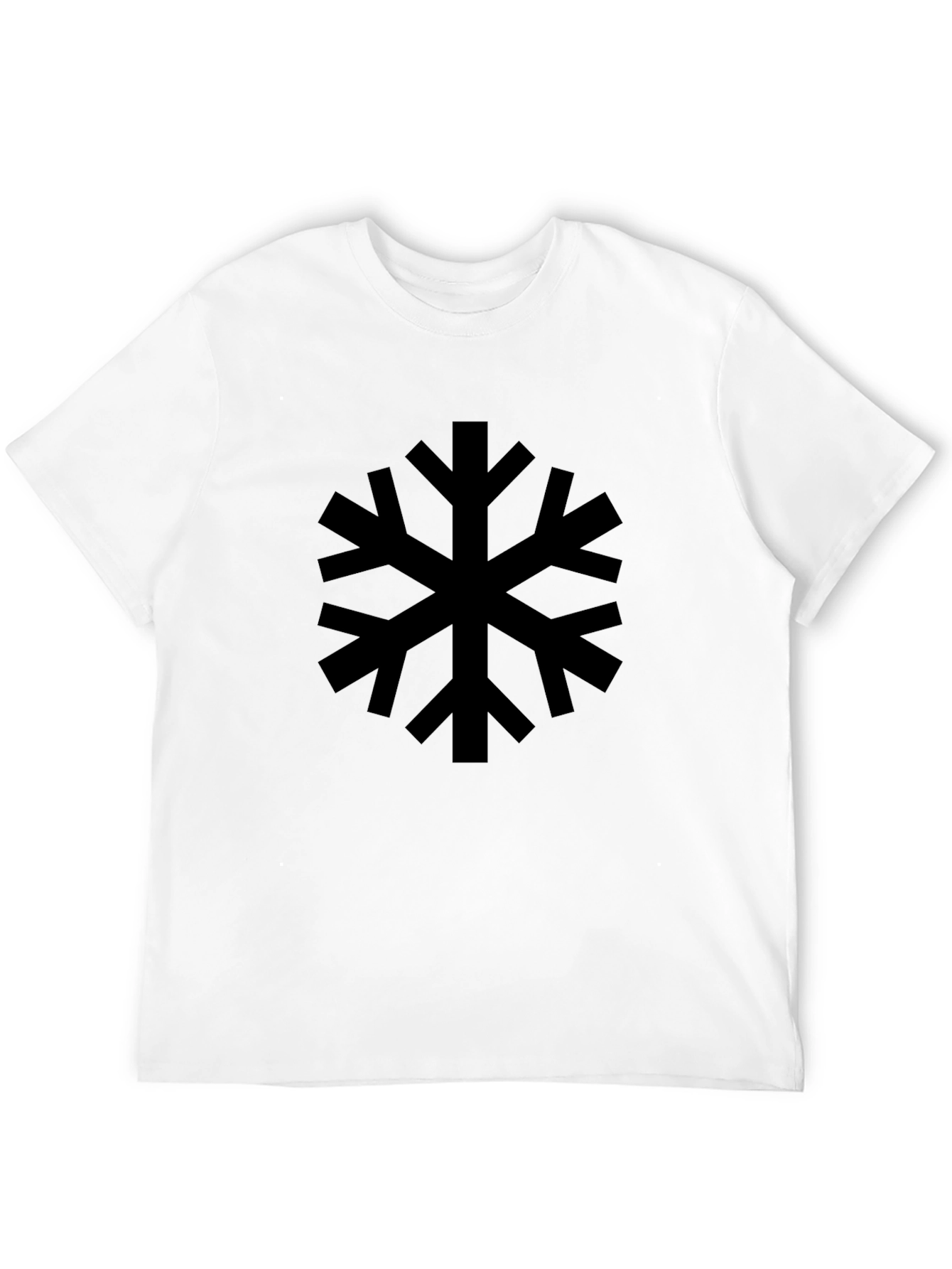 Black Snowflake Graphic T-Shirt - Casual Style