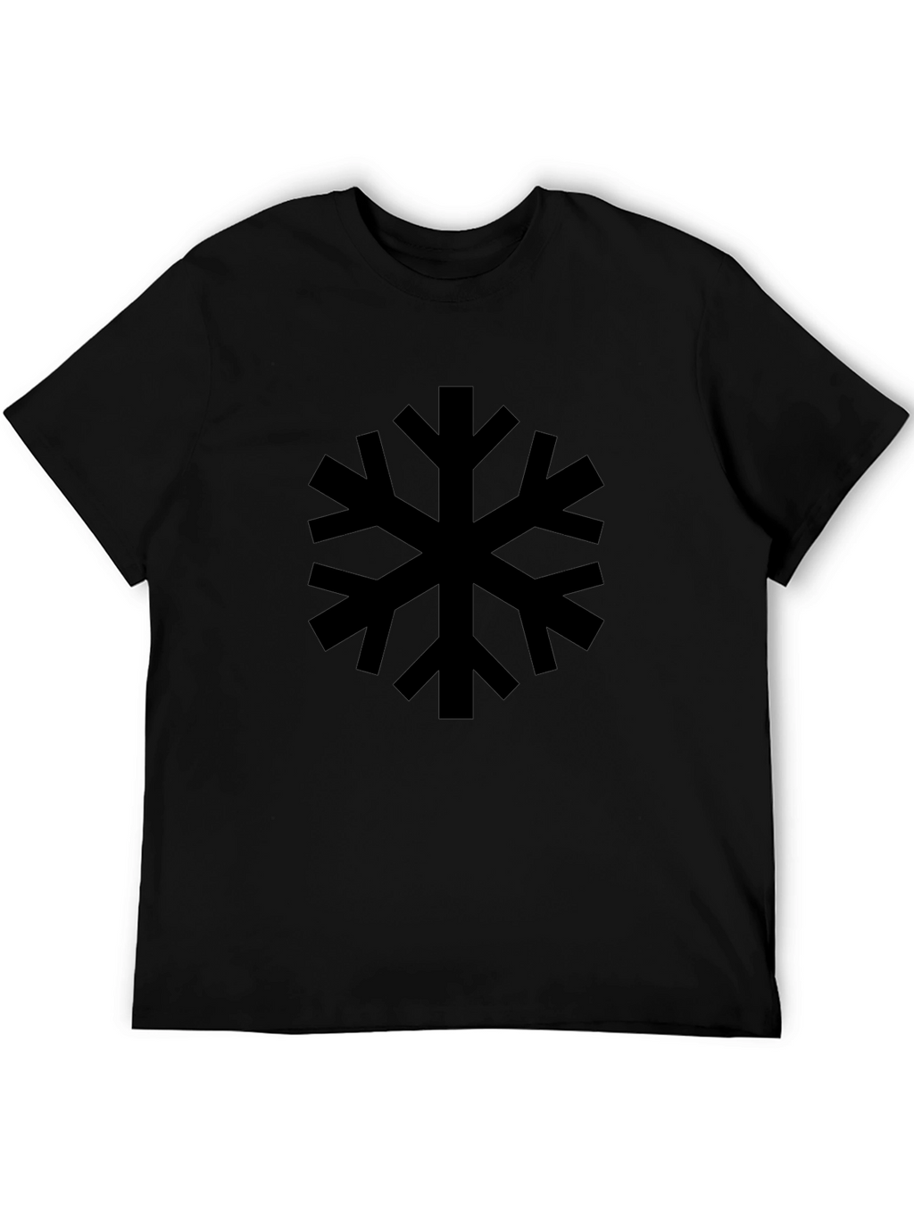 Black Snowflake Graphic T-Shirt - Casual Style