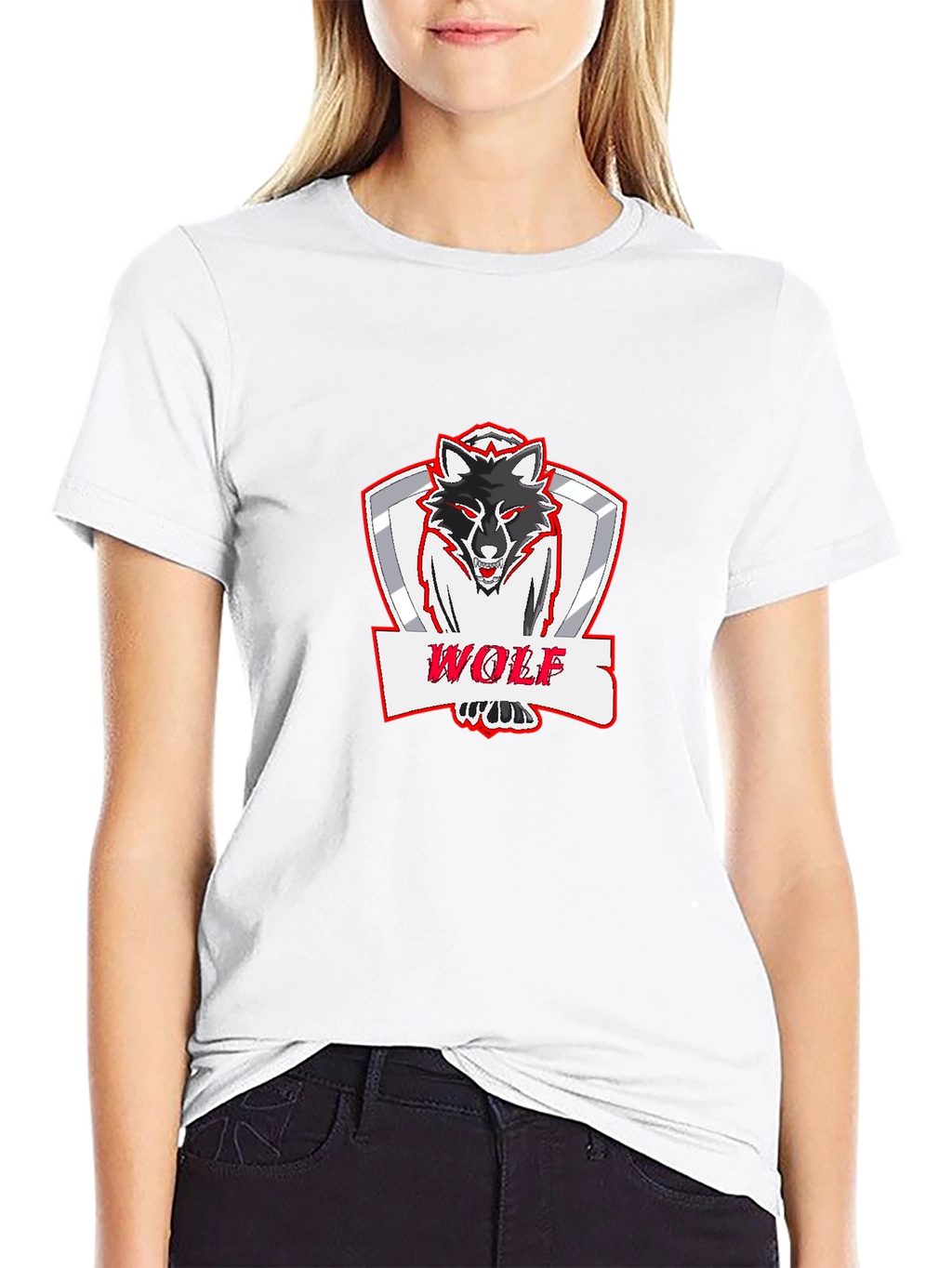 Bold Wolf Graphic Print Black T-Shirt