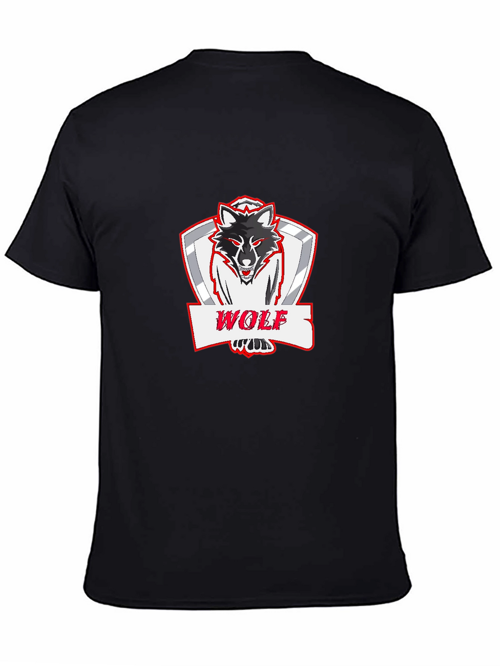 Bold Wolf Graphic Print Black T-Shirt