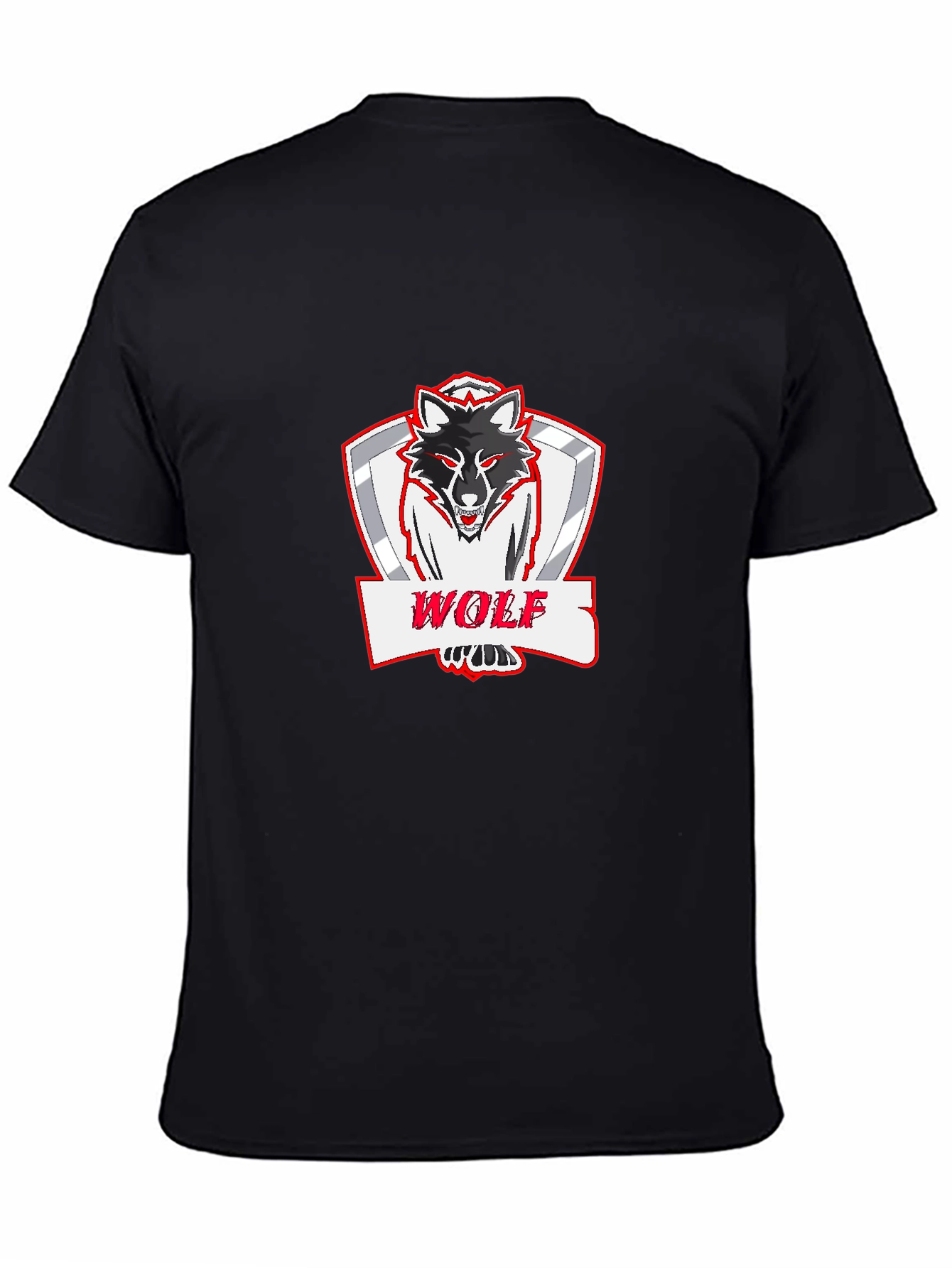 Bold Wolf Graphic Print Black T-Shirt