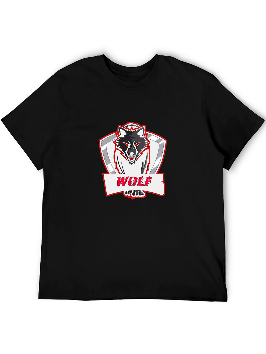 Bold Wolf Graphic Print Black T-Shirt