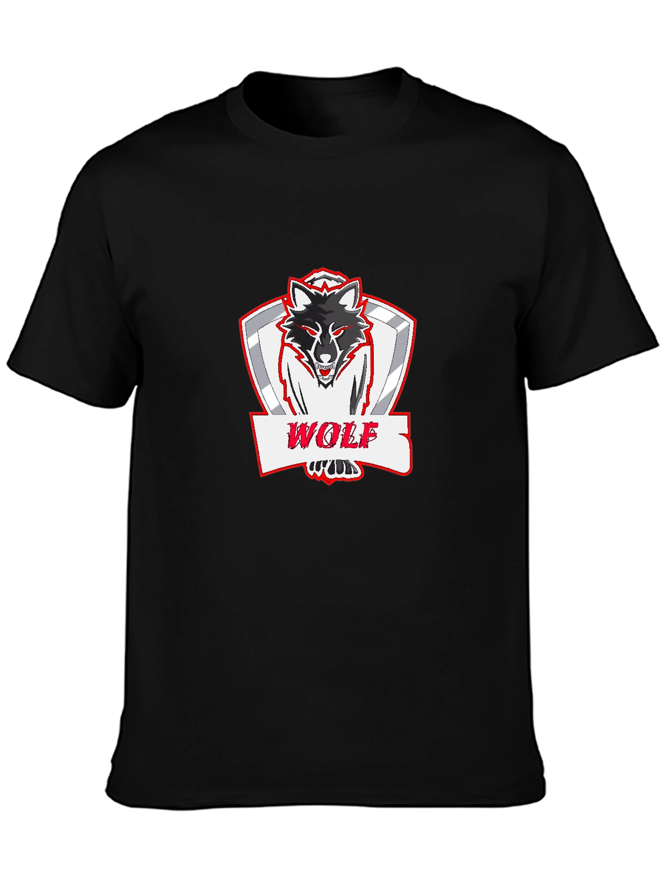 Bold Wolf Graphic Print Black T-Shirt
