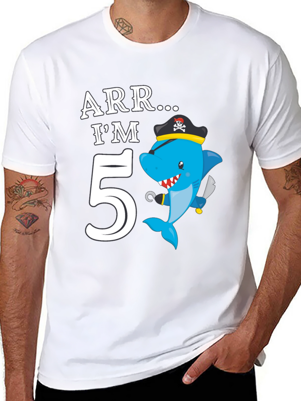 ARR IM 5 Pirate Shark Birthday T-Shirt
