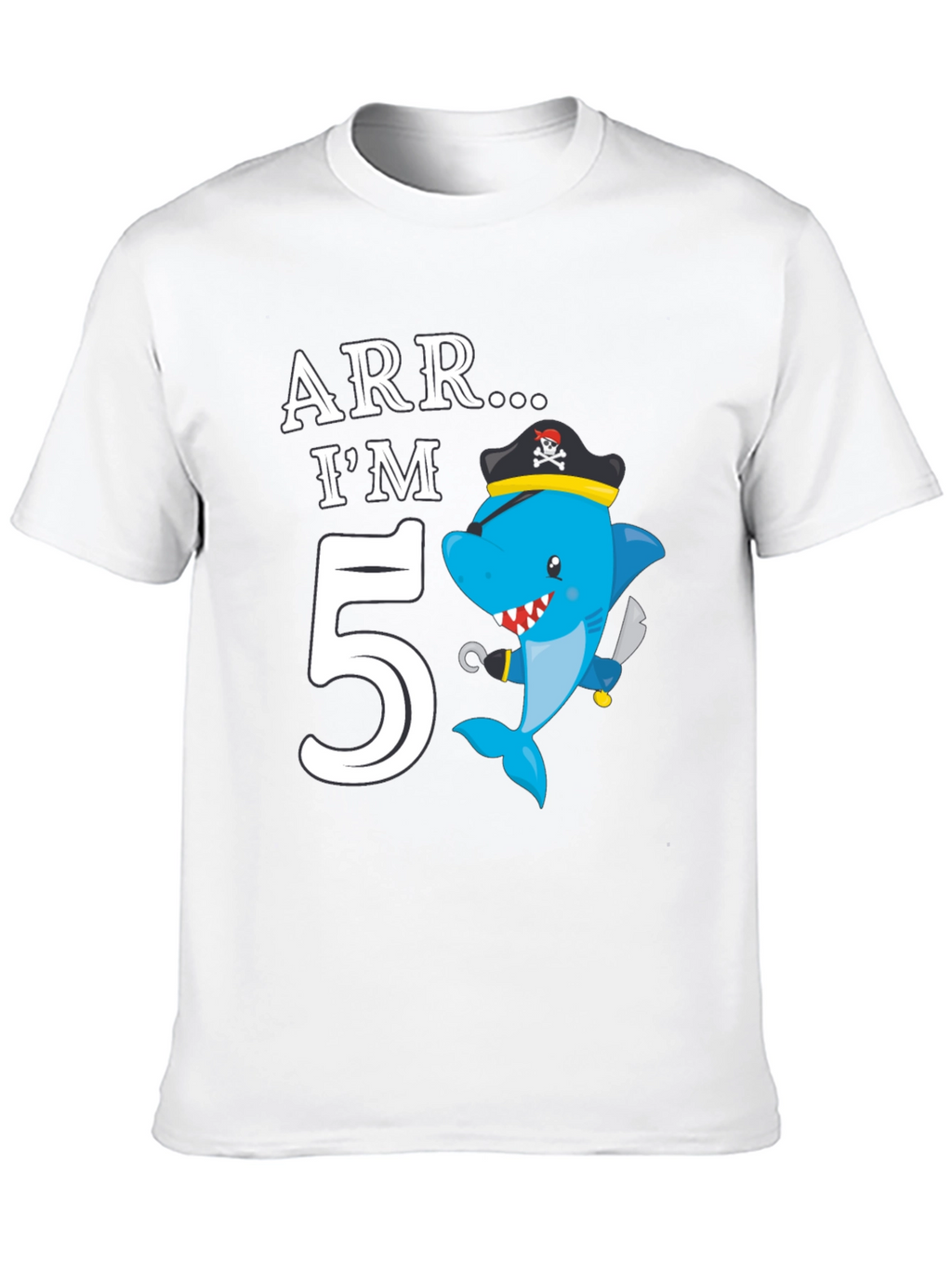 ARR IM 5 Pirate Shark Birthday T-Shirt