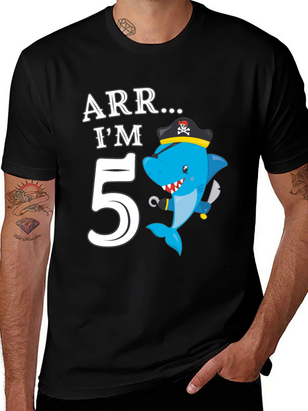 ARR IM 5 Pirate Shark Birthday T-Shirt