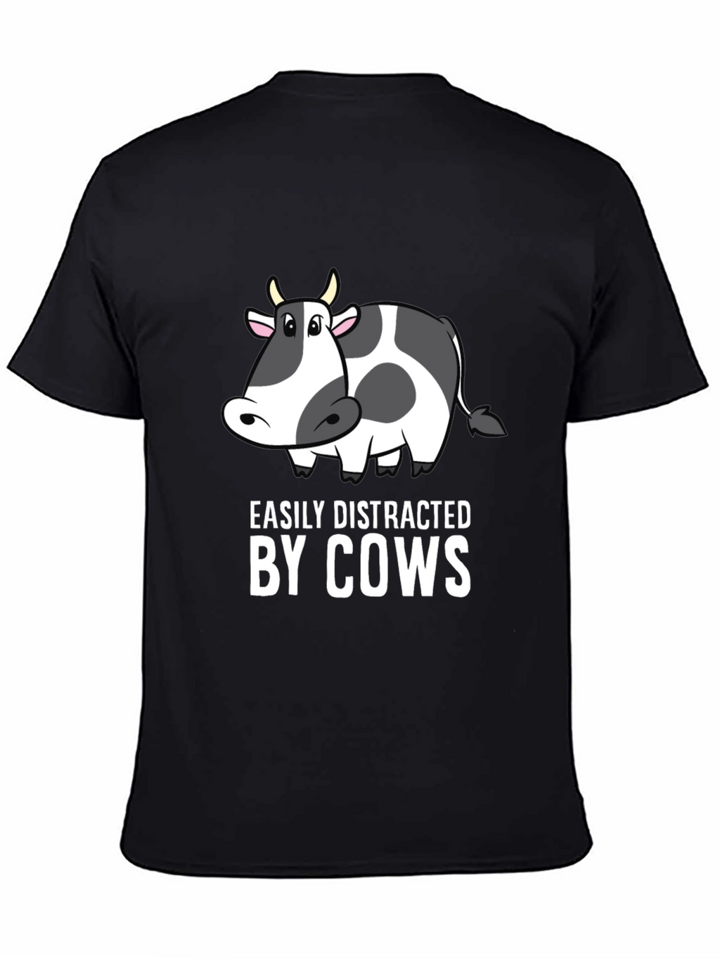 Easily Distracted by Cows Black T-Shirt