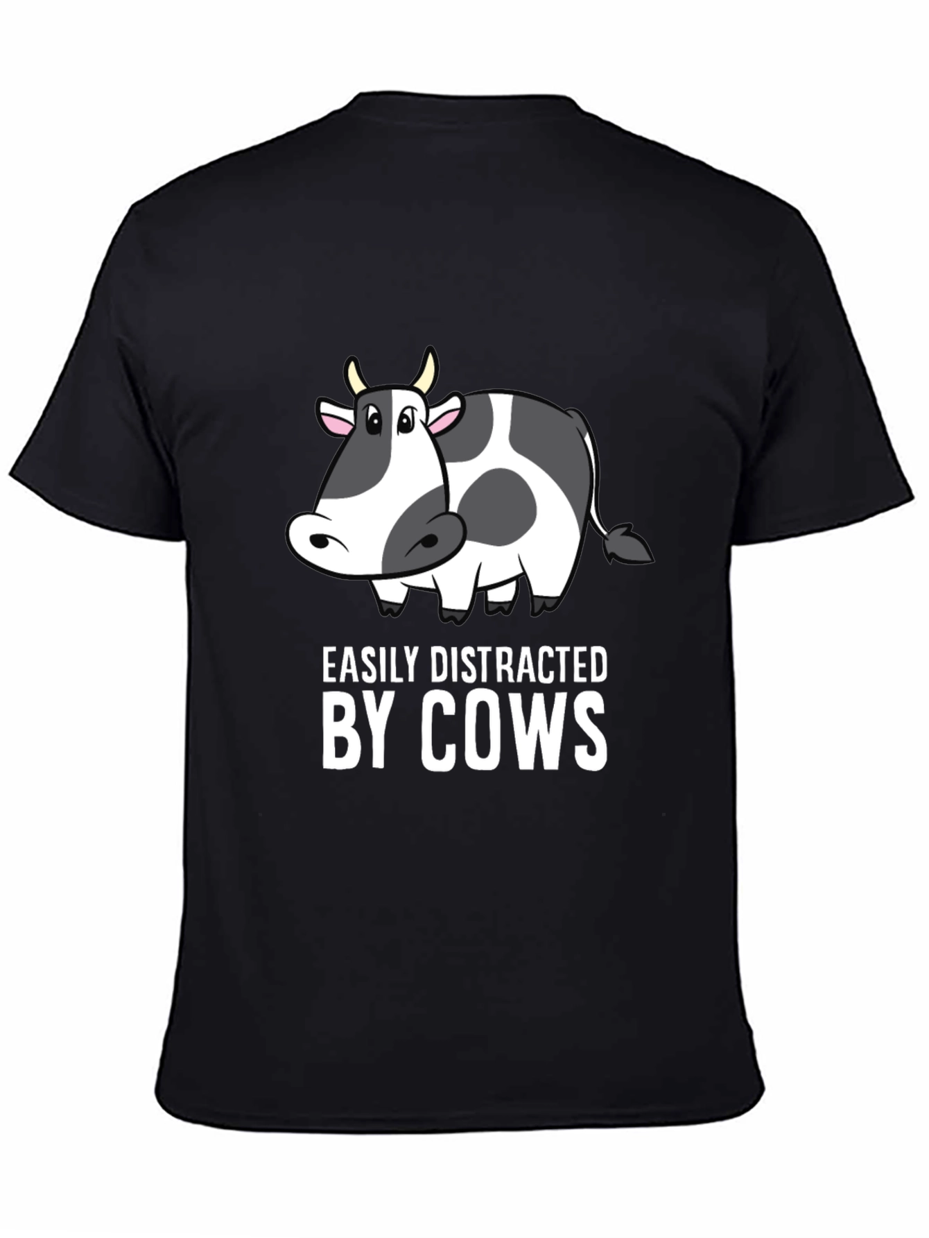 Easily Distracted by Cows Black T-Shirt
