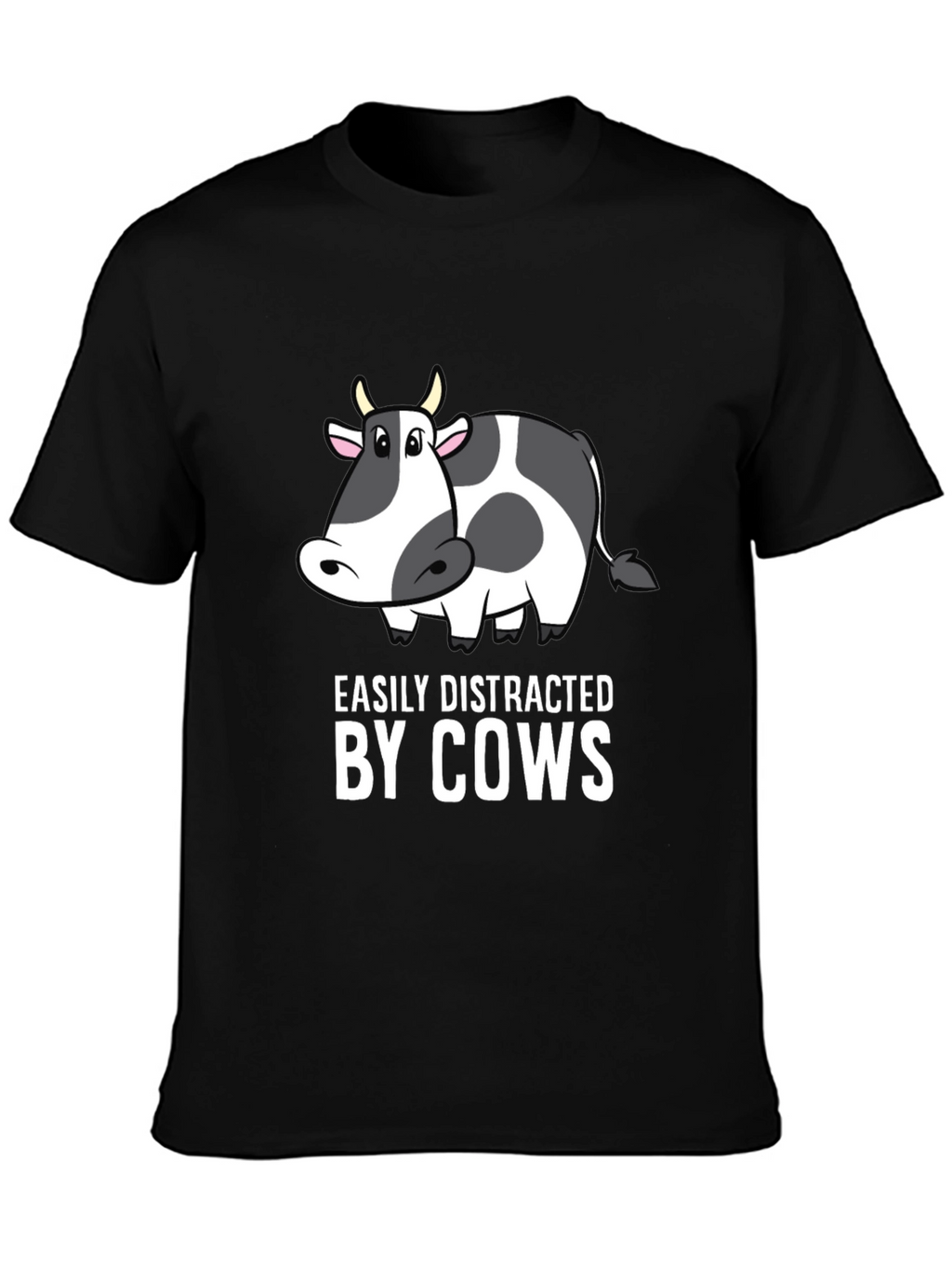 Easily Distracted by Cows Black T-Shirt
