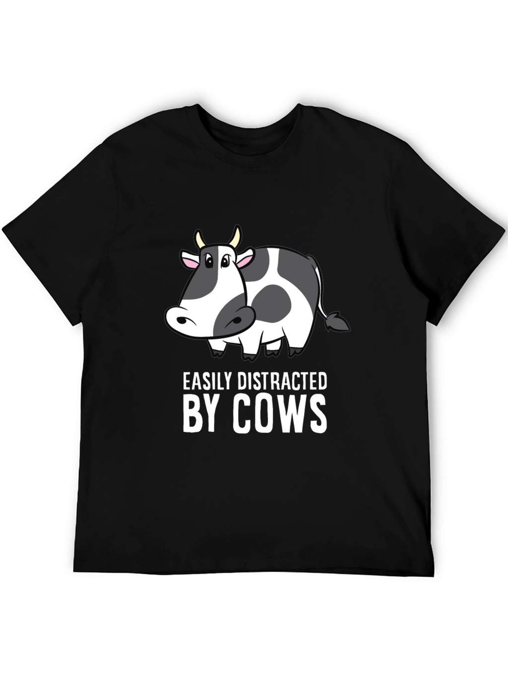 Easily Distracted by Cows Black T-Shirt