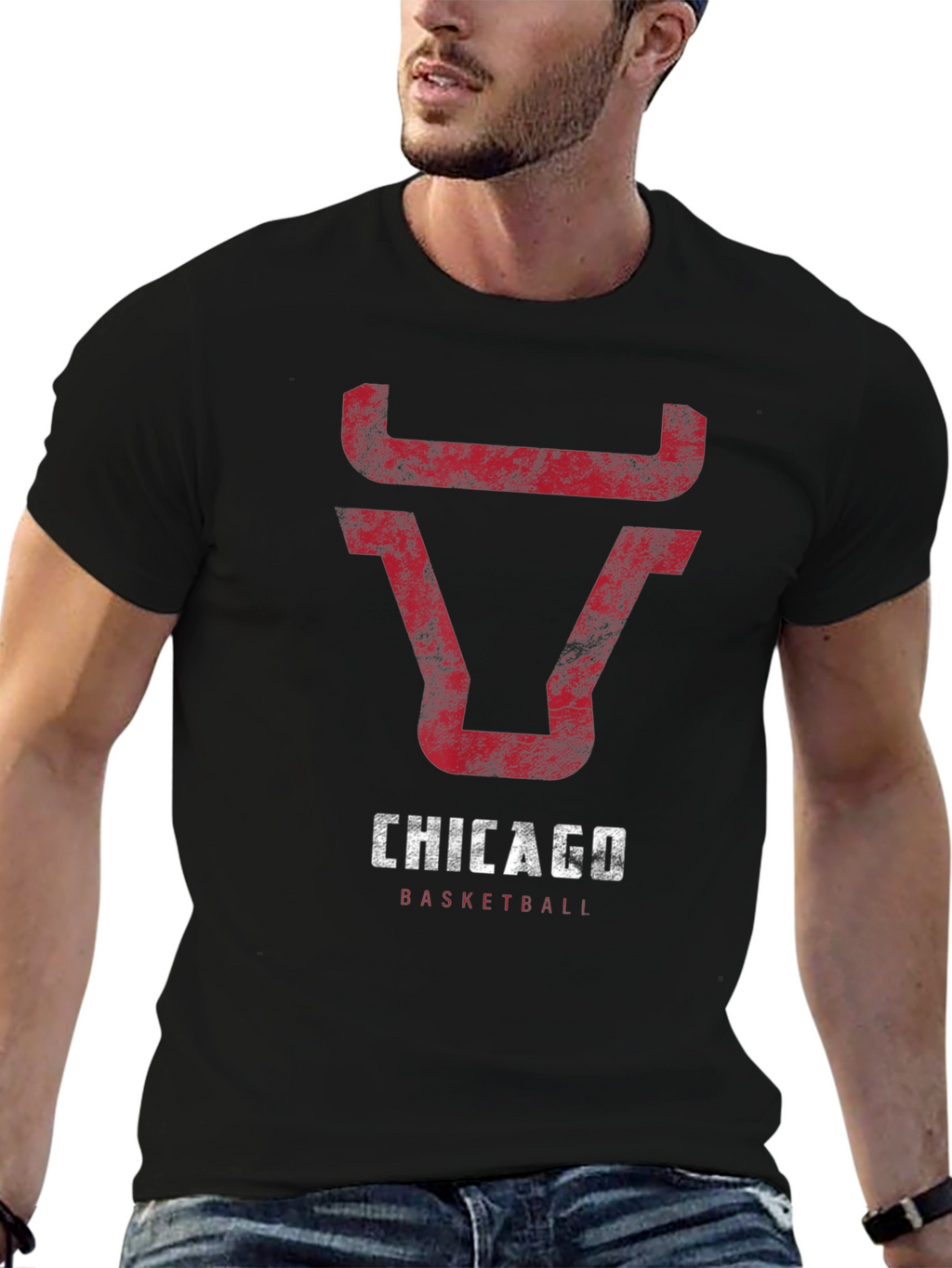 Chicago Basketball Bull T-Shirt - Black