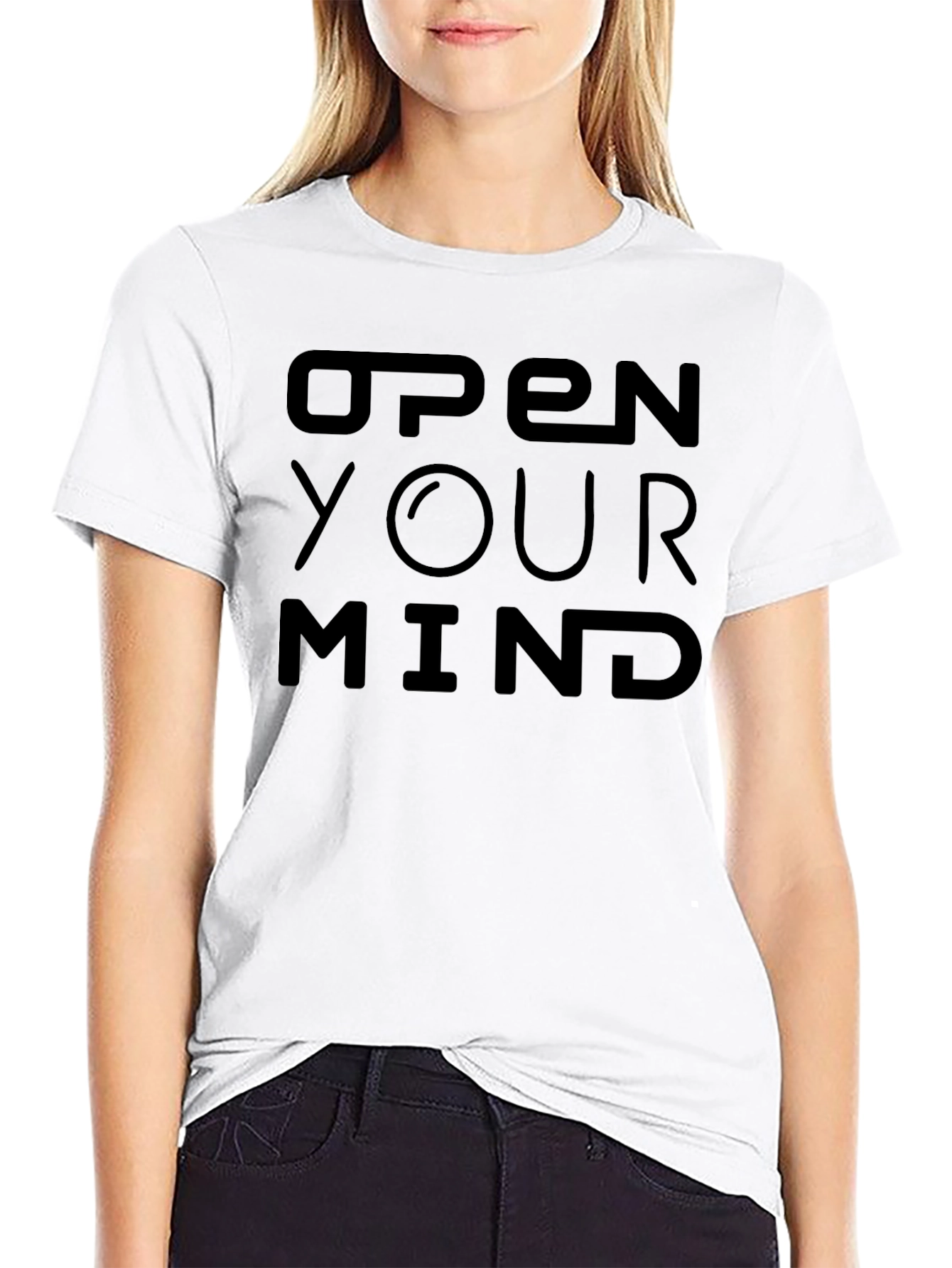 Open Your Mind Black Graphic Tee - Unisex Design