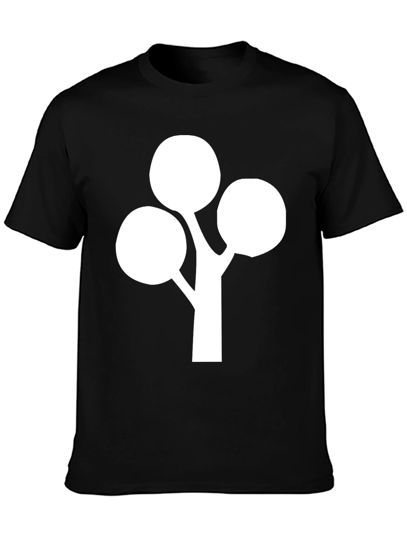 Minimalist Tree Graphic Tee - Black Cotton Blend