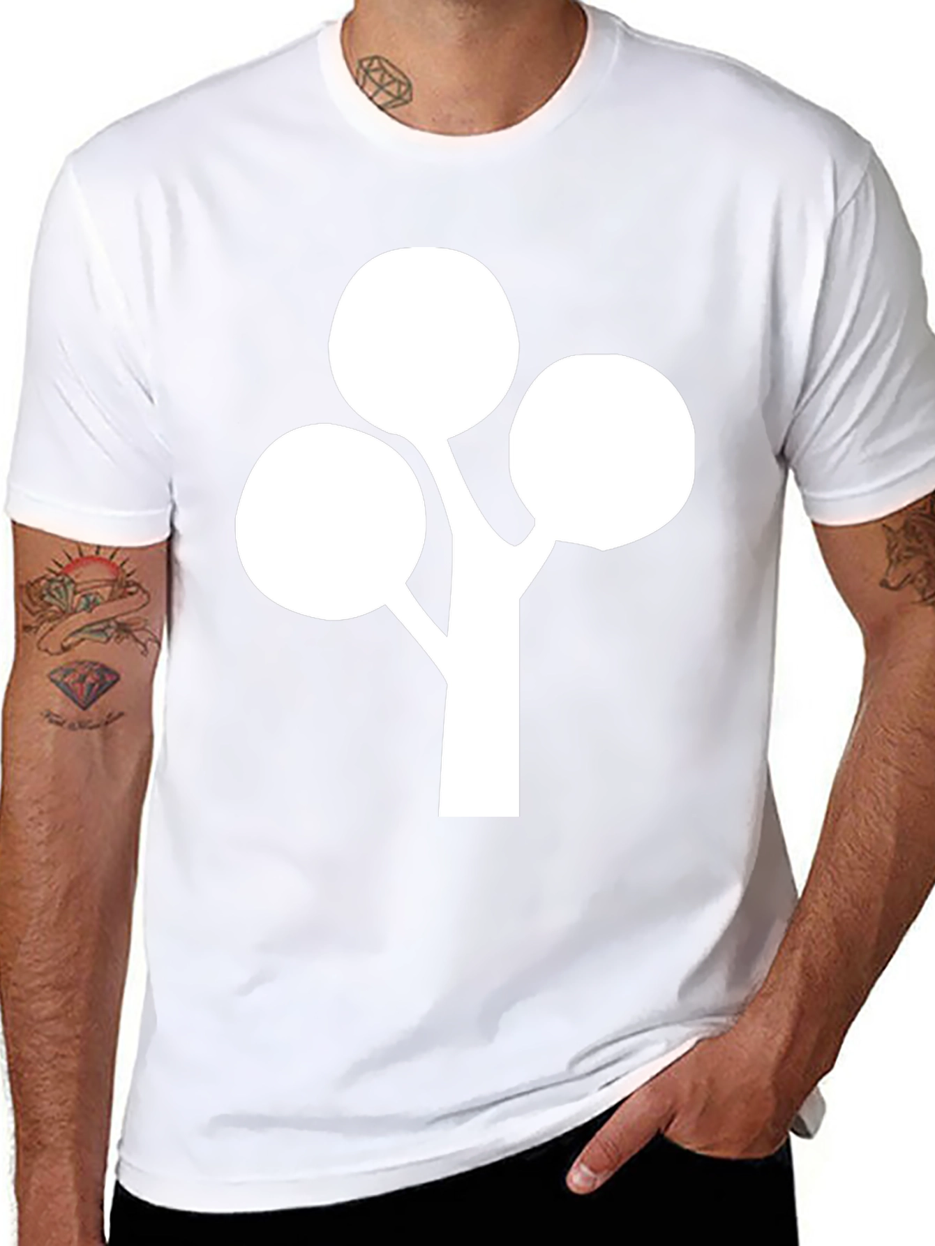 Minimalist Tree Graphic Tee - Black Cotton Blend
