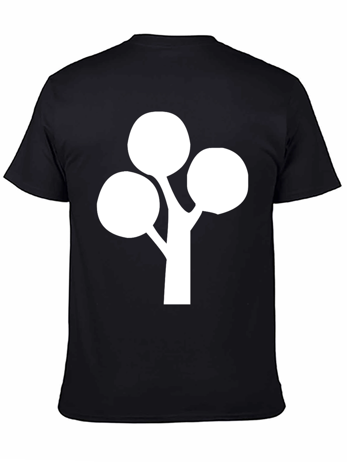 Minimalist Tree Graphic Tee - Black Cotton Blend