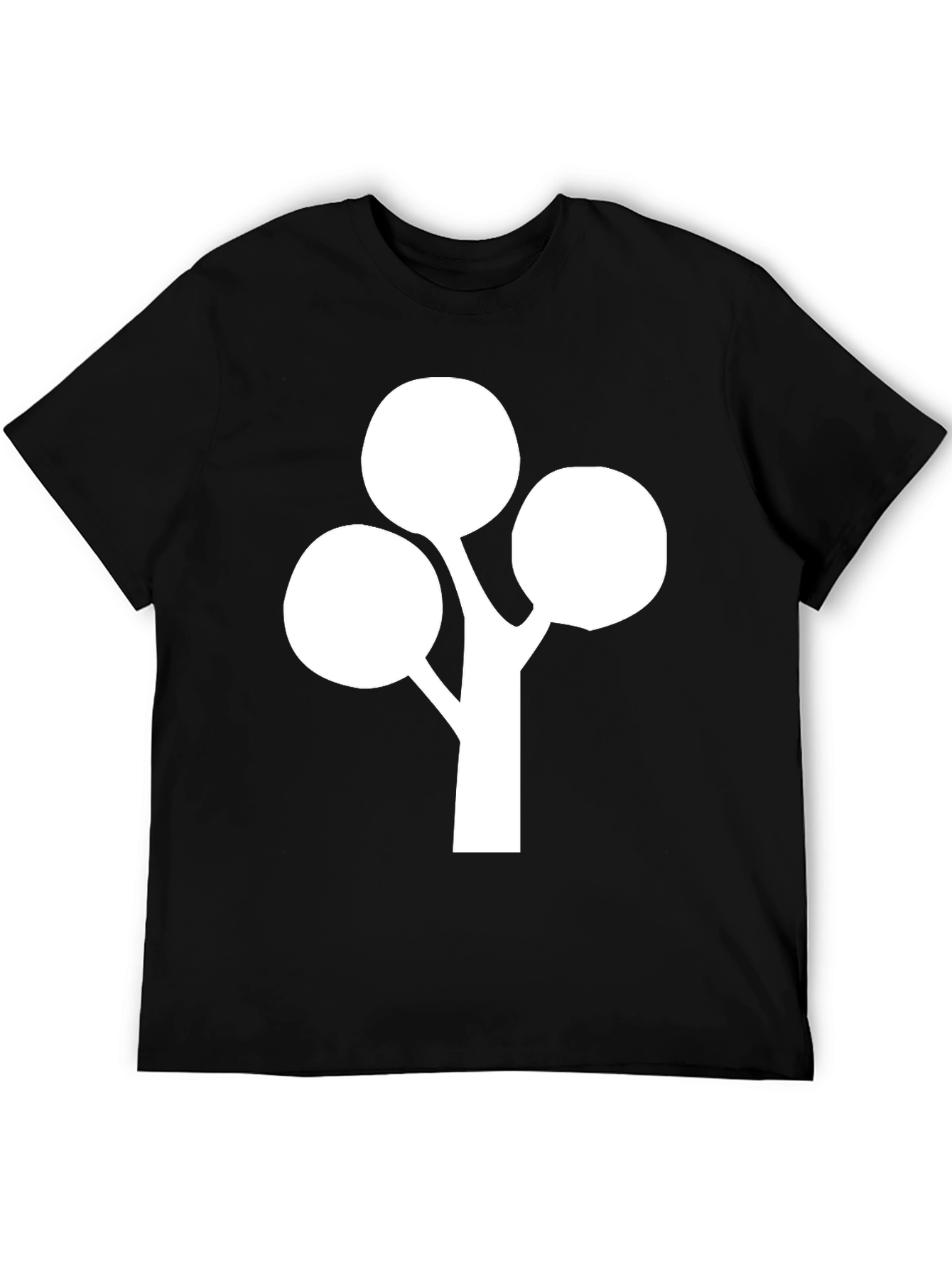 Minimalist Tree Graphic Tee - Black Cotton Blend