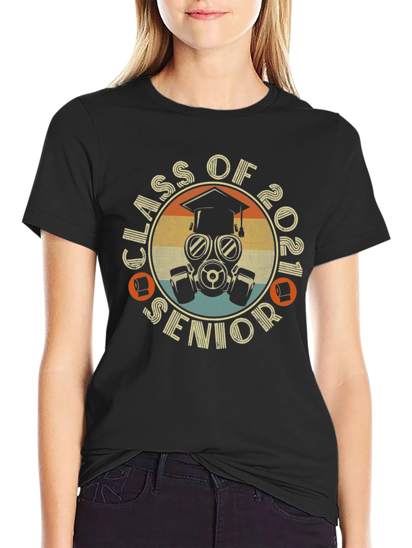 Class of 2021 Senior T-Shirt - Retro Gas Mask Design