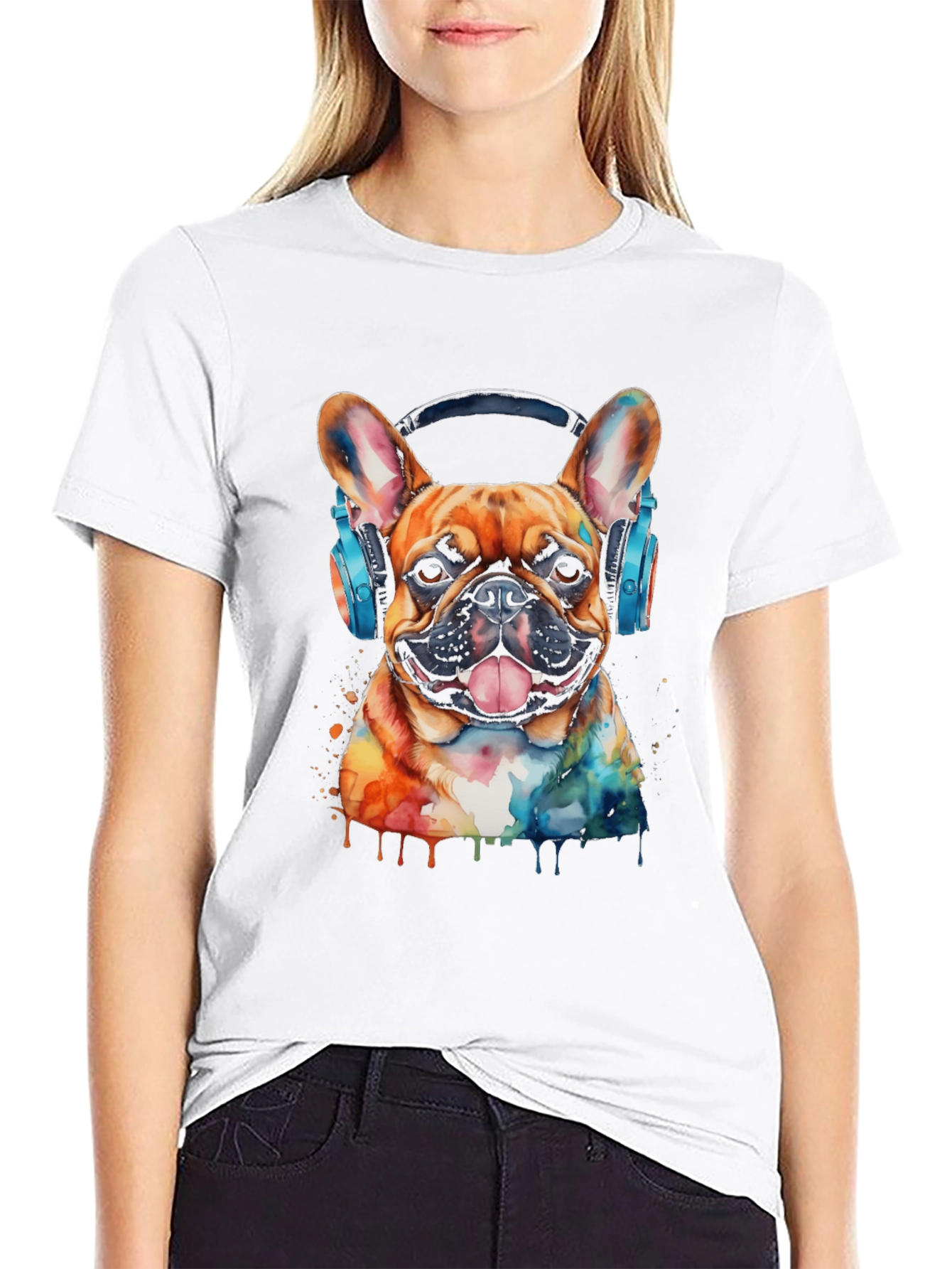 Dog with Headphones Graphic Tee - Cool & Trendy