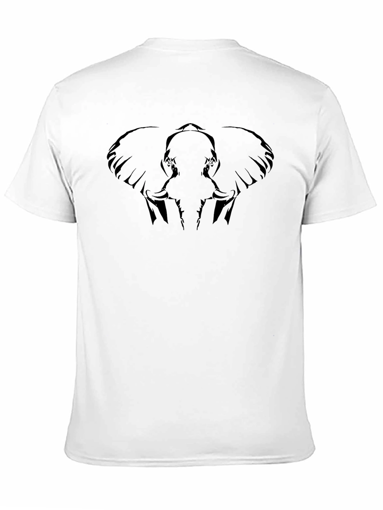 Elephant Graphic Tee - Black Cotton Crewneck T-Shirt