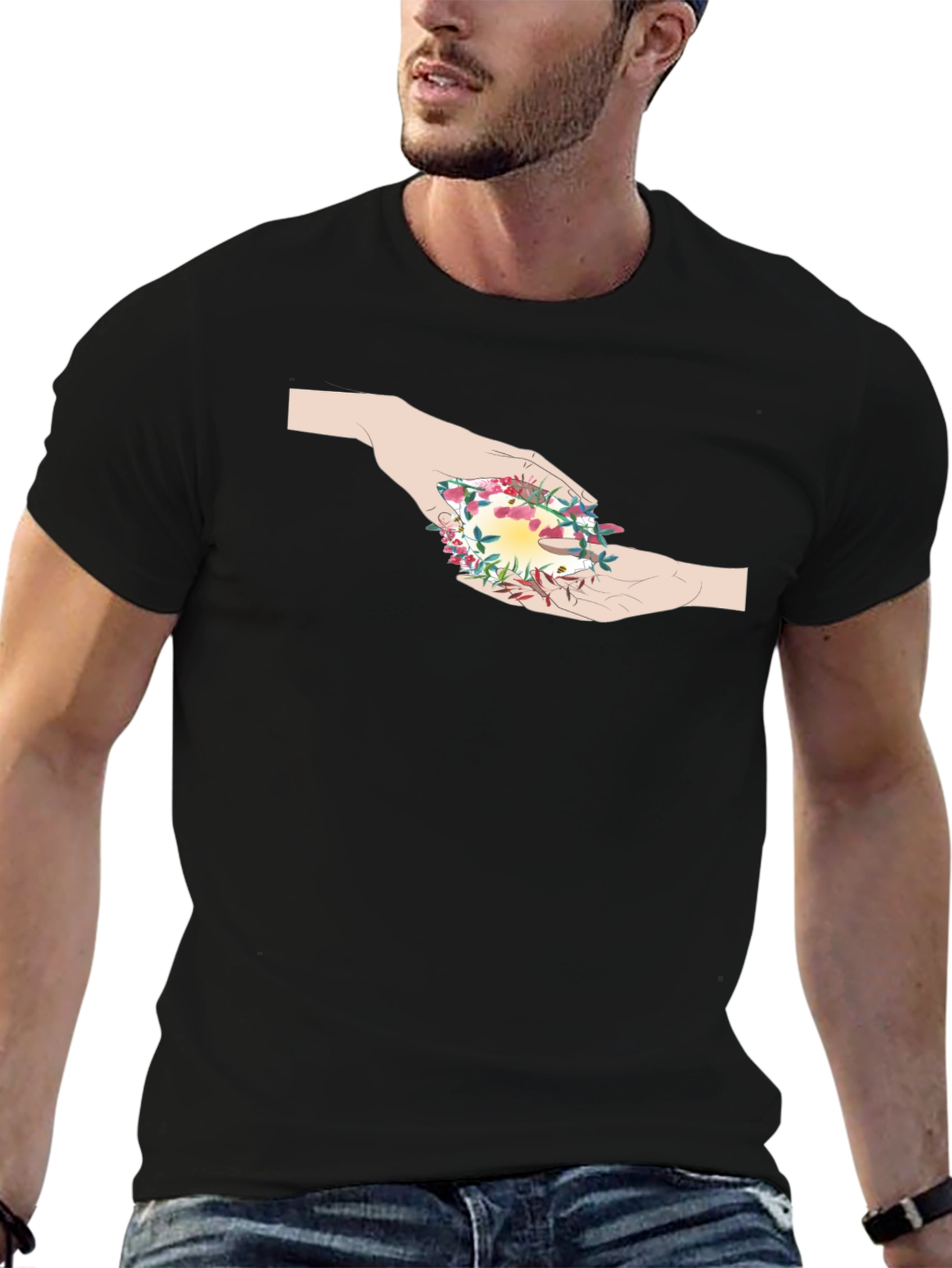 Nature Hands Graphic Tee - Soft Cotton Blend