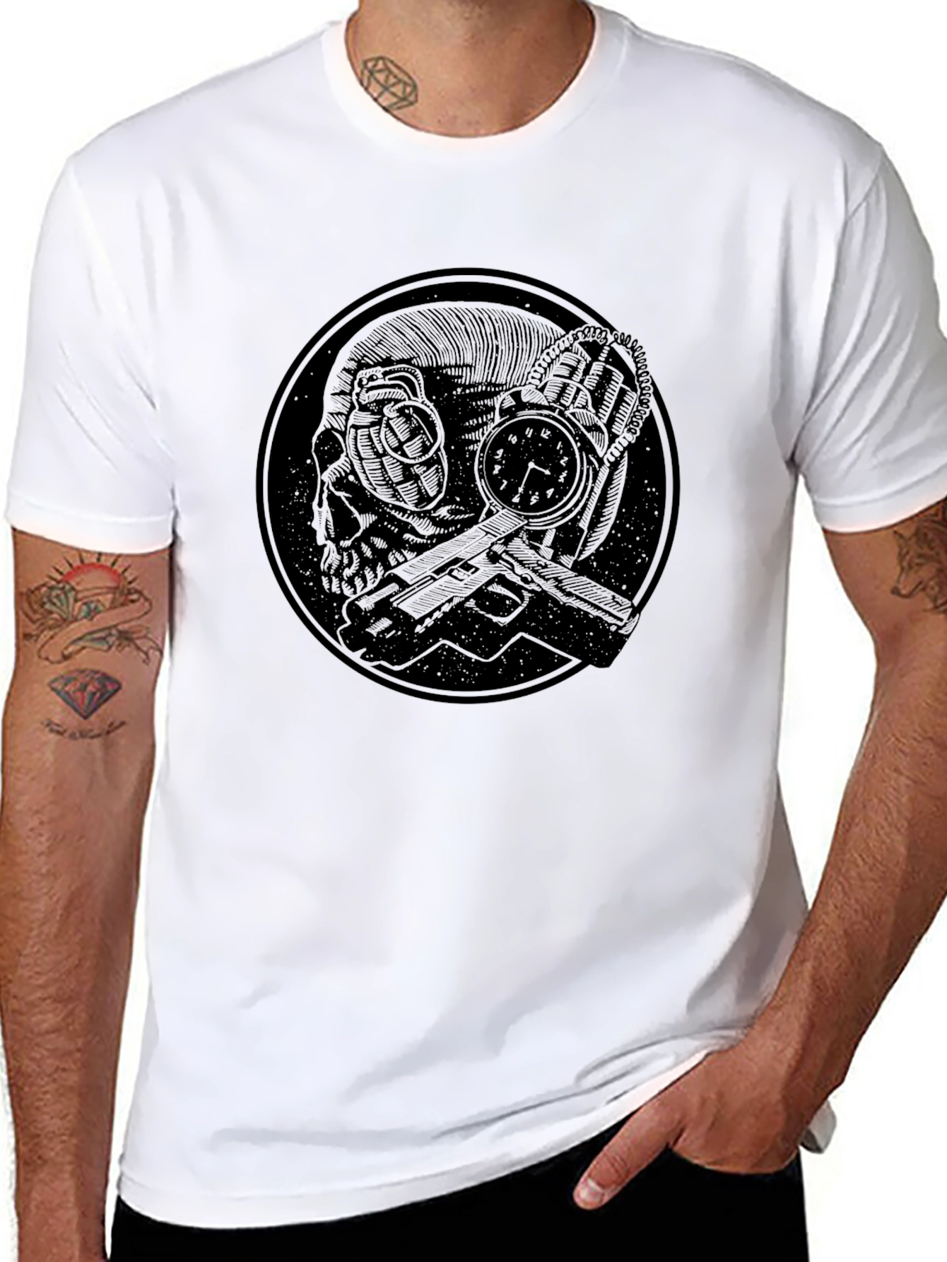 Dark Skull Graphic Tee - Mens Black T-Shirt