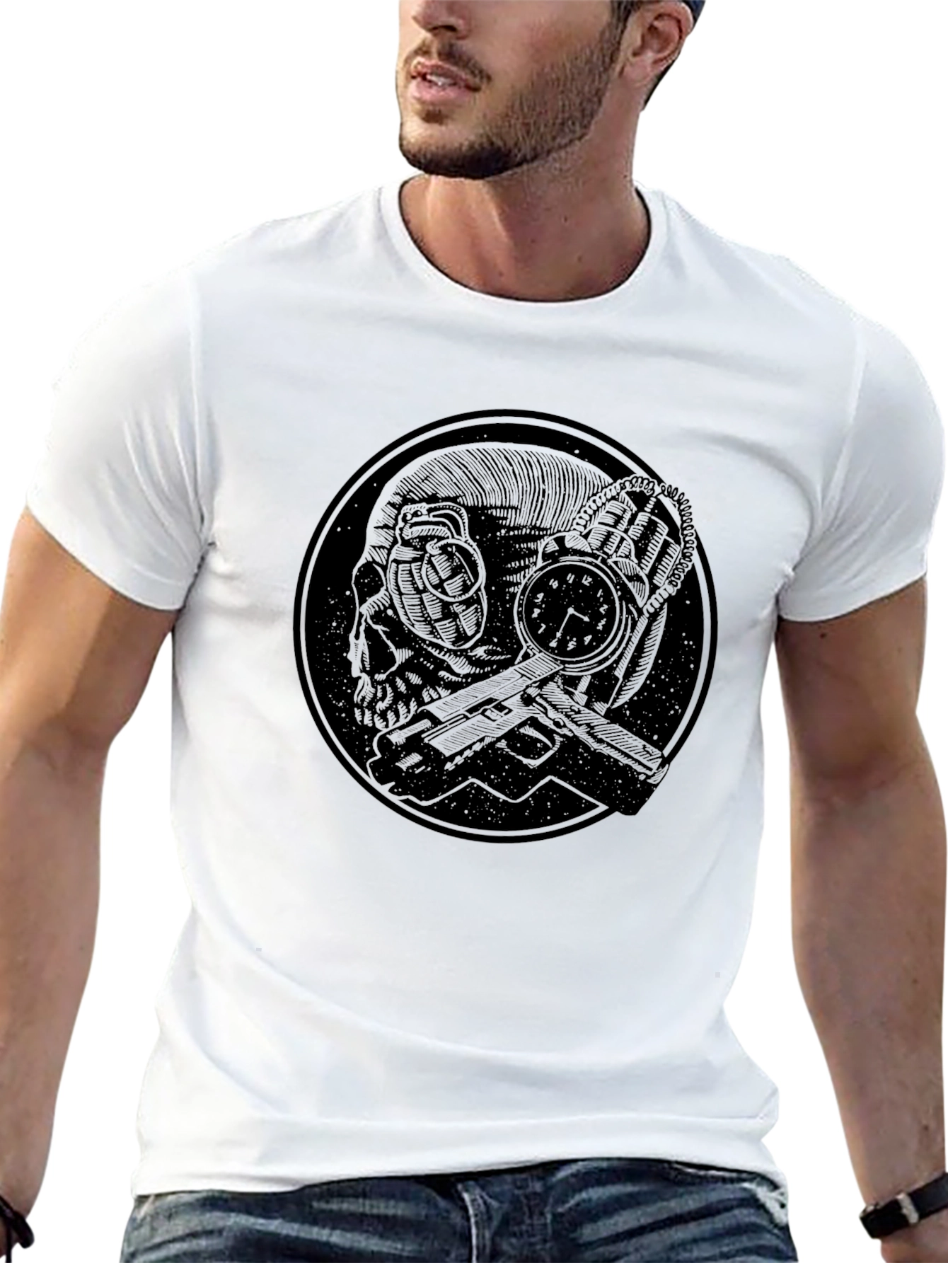 Dark Skull Graphic Tee - Mens Black T-Shirt