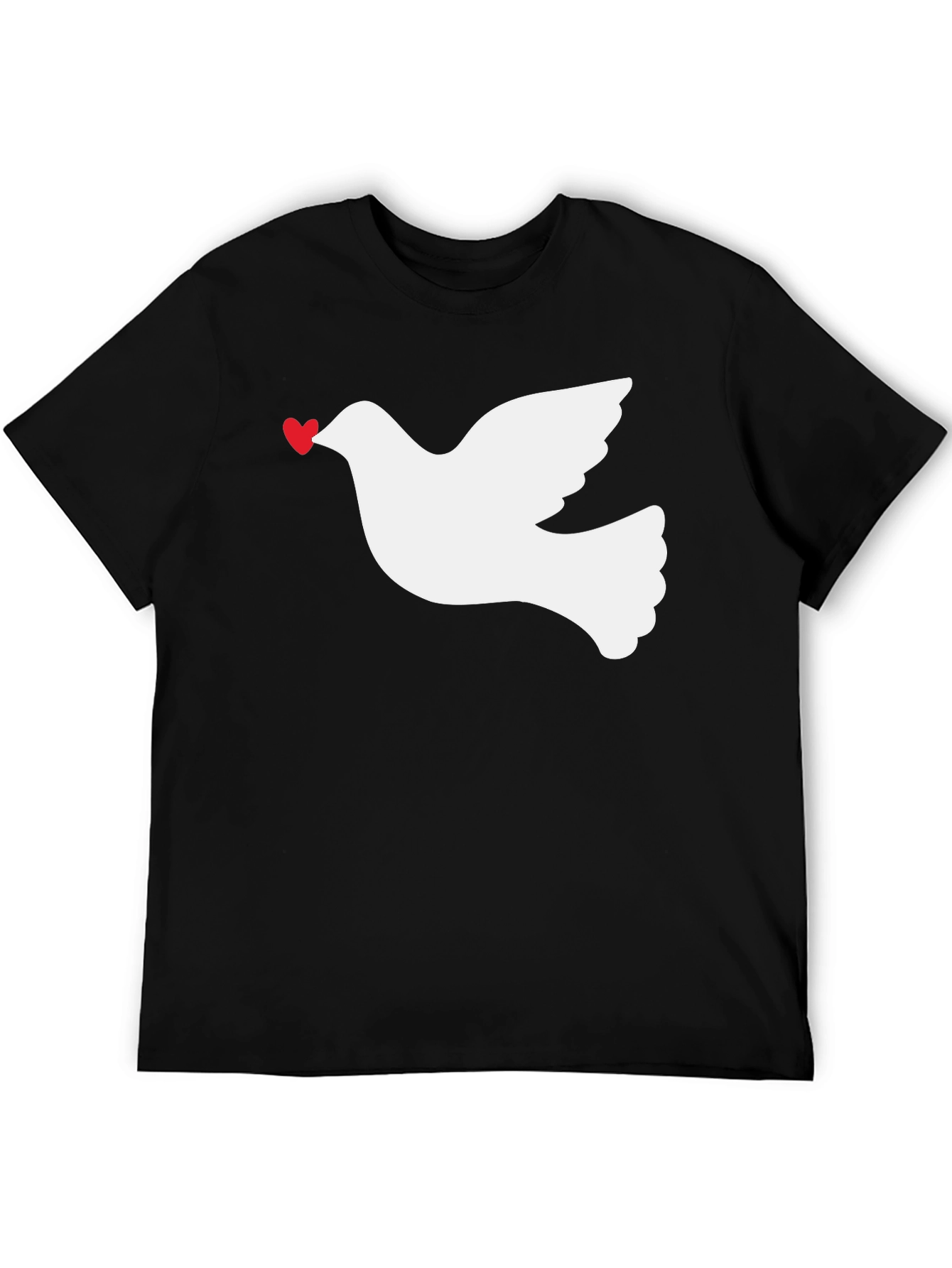 Dove Heart Graphic Tee - Black