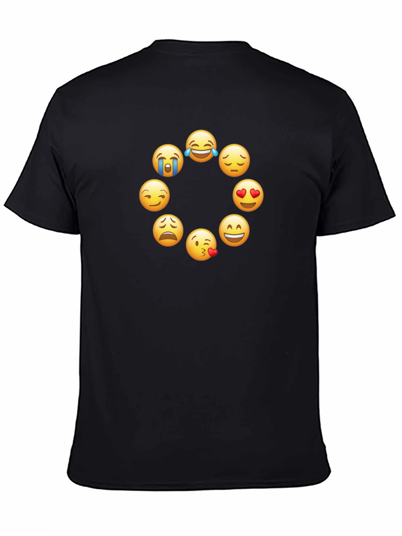 Emoji Circle Graphic Tee - Trendy Black T-Shirt