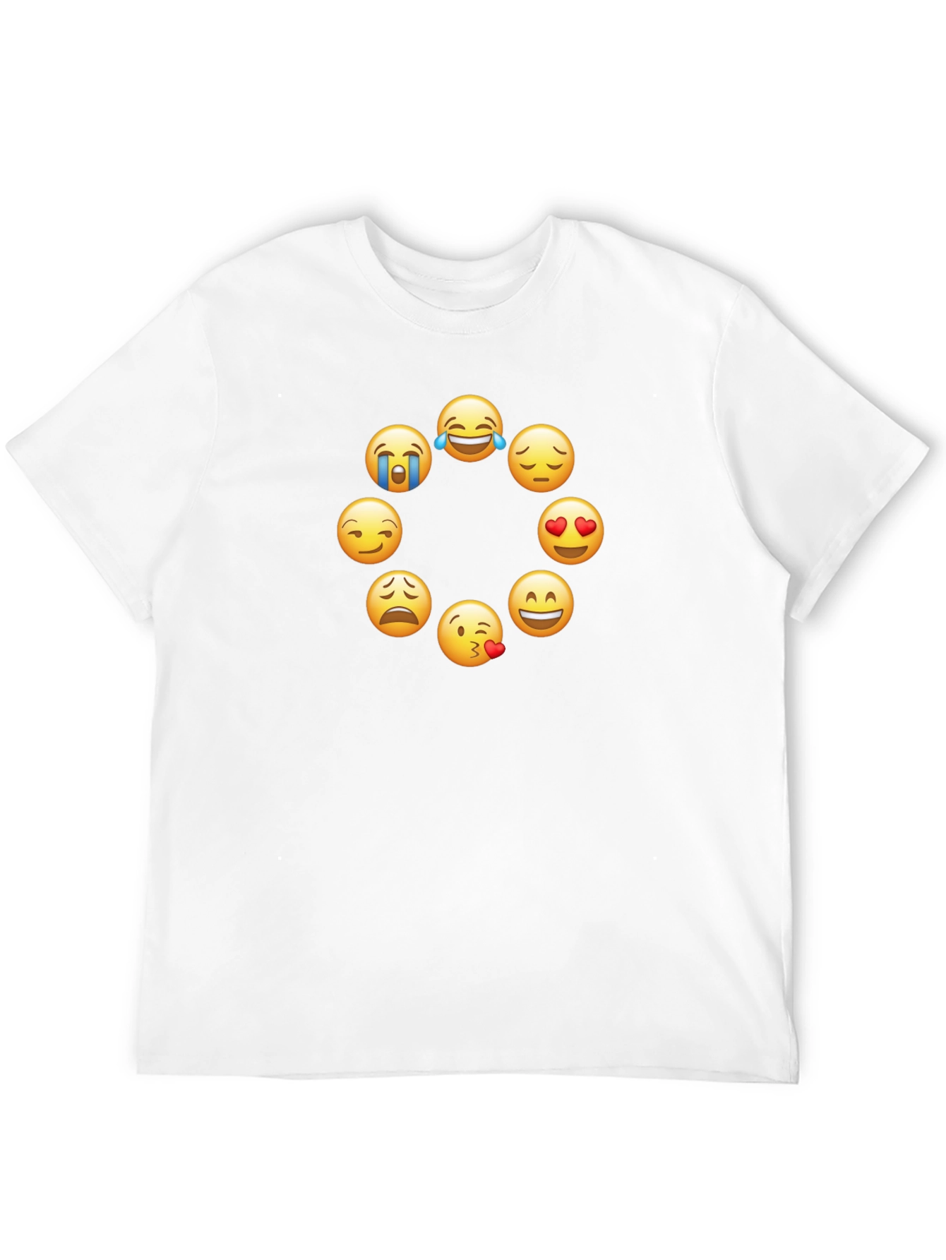 Emoji Circle Graphic Tee - Trendy Black T-Shirt