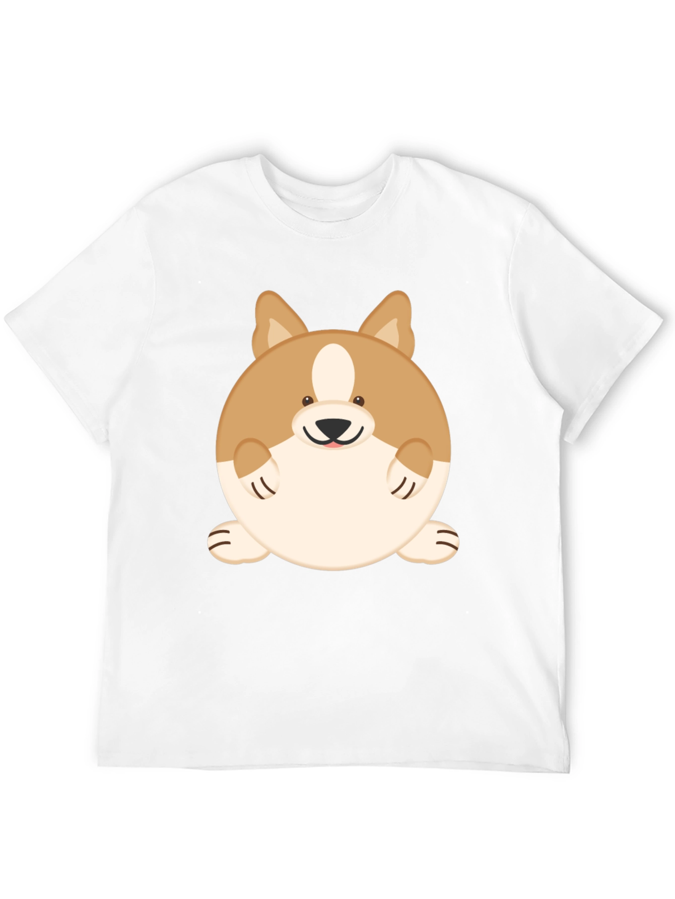 Cute Corgi Graphic Tee - Round Corgi T-Shirt