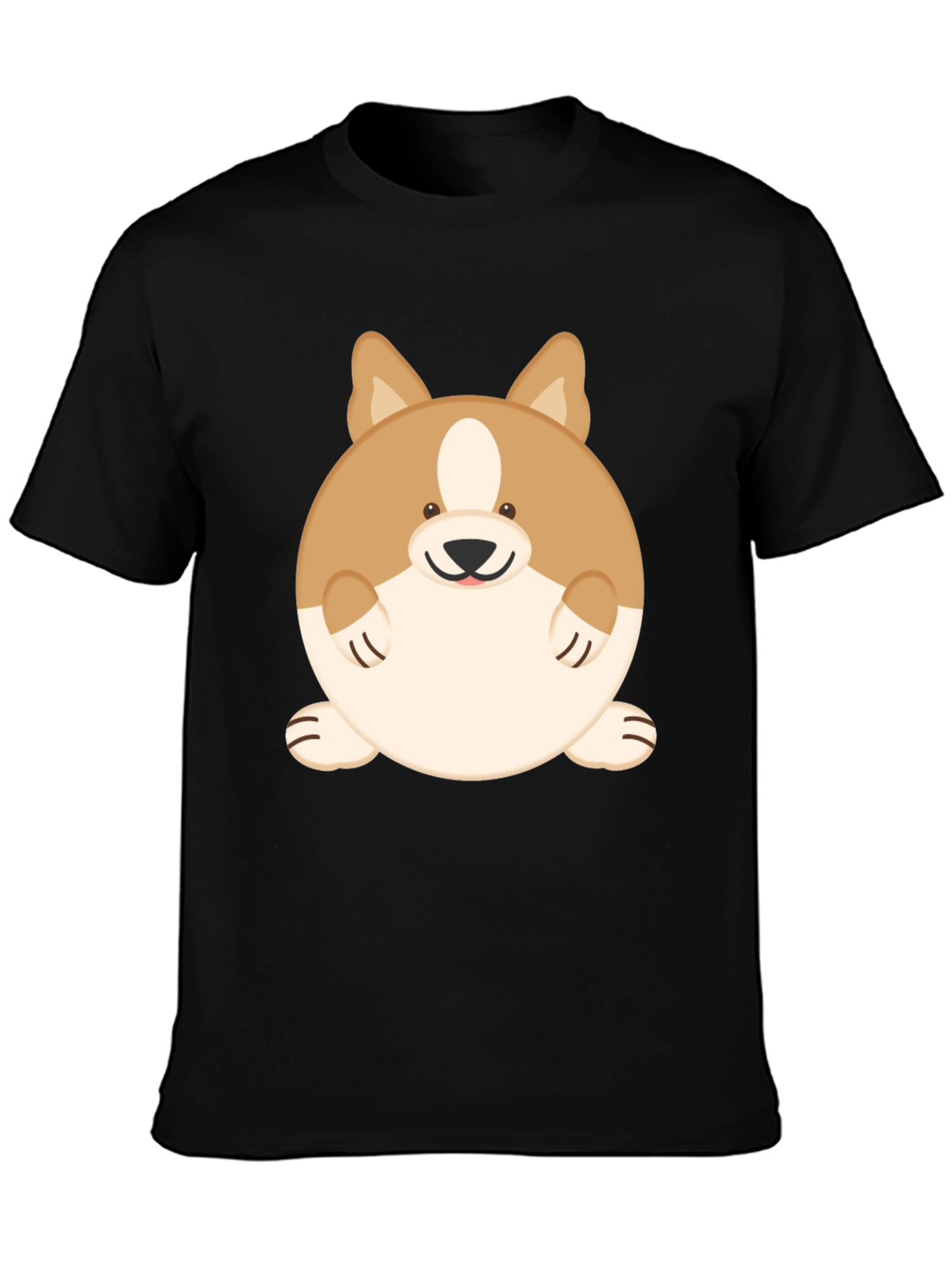 Cute Corgi Graphic Tee - Round Corgi T-Shirt