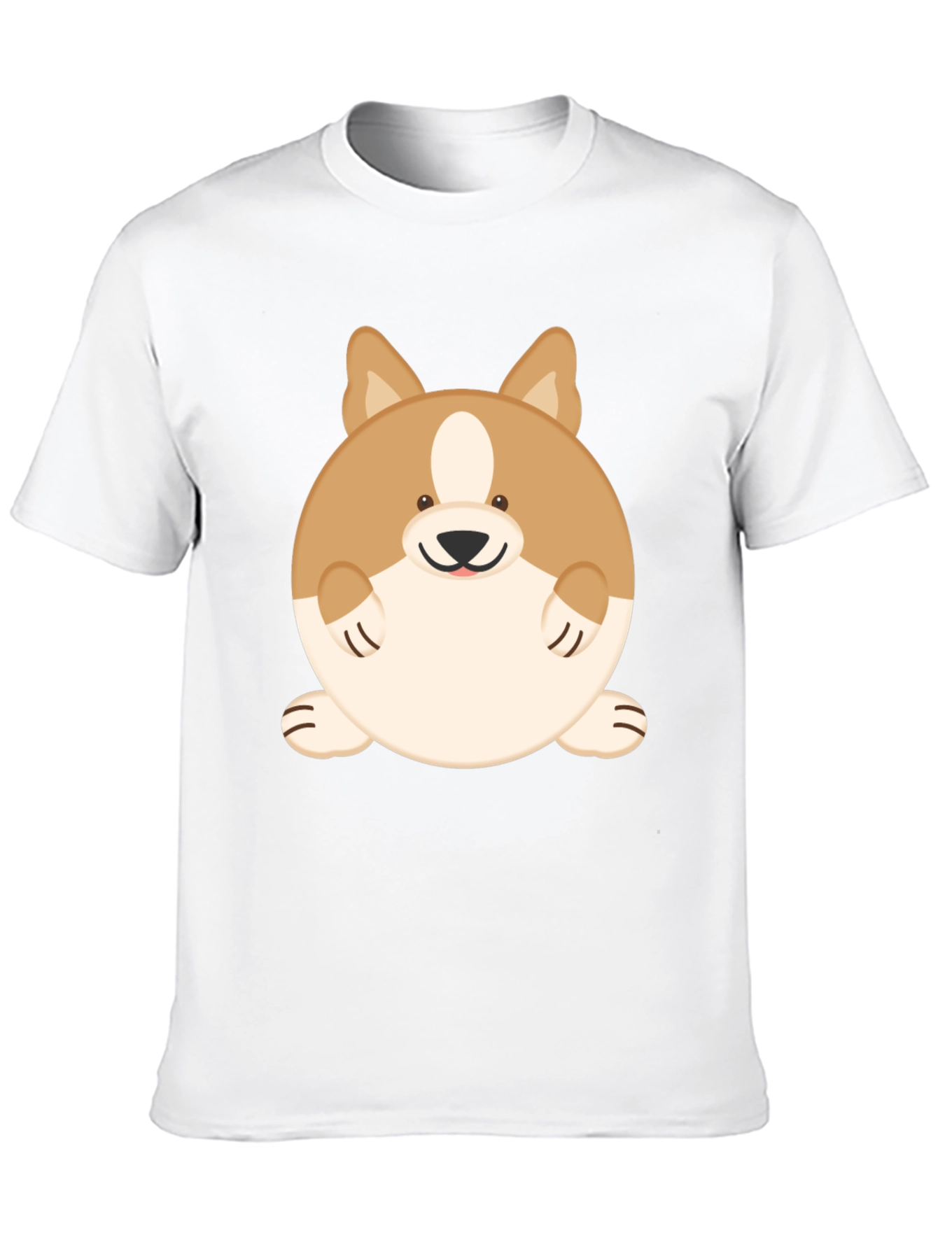 Cute Corgi Graphic Tee - Round Corgi T-Shirt