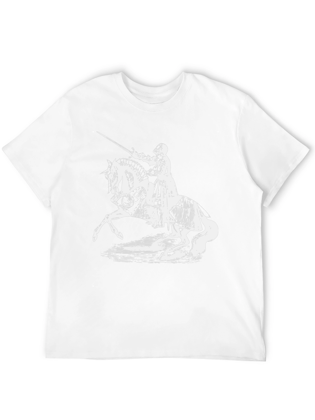 Knight on Horseback Graphic Tee - Black Cotton Shirt