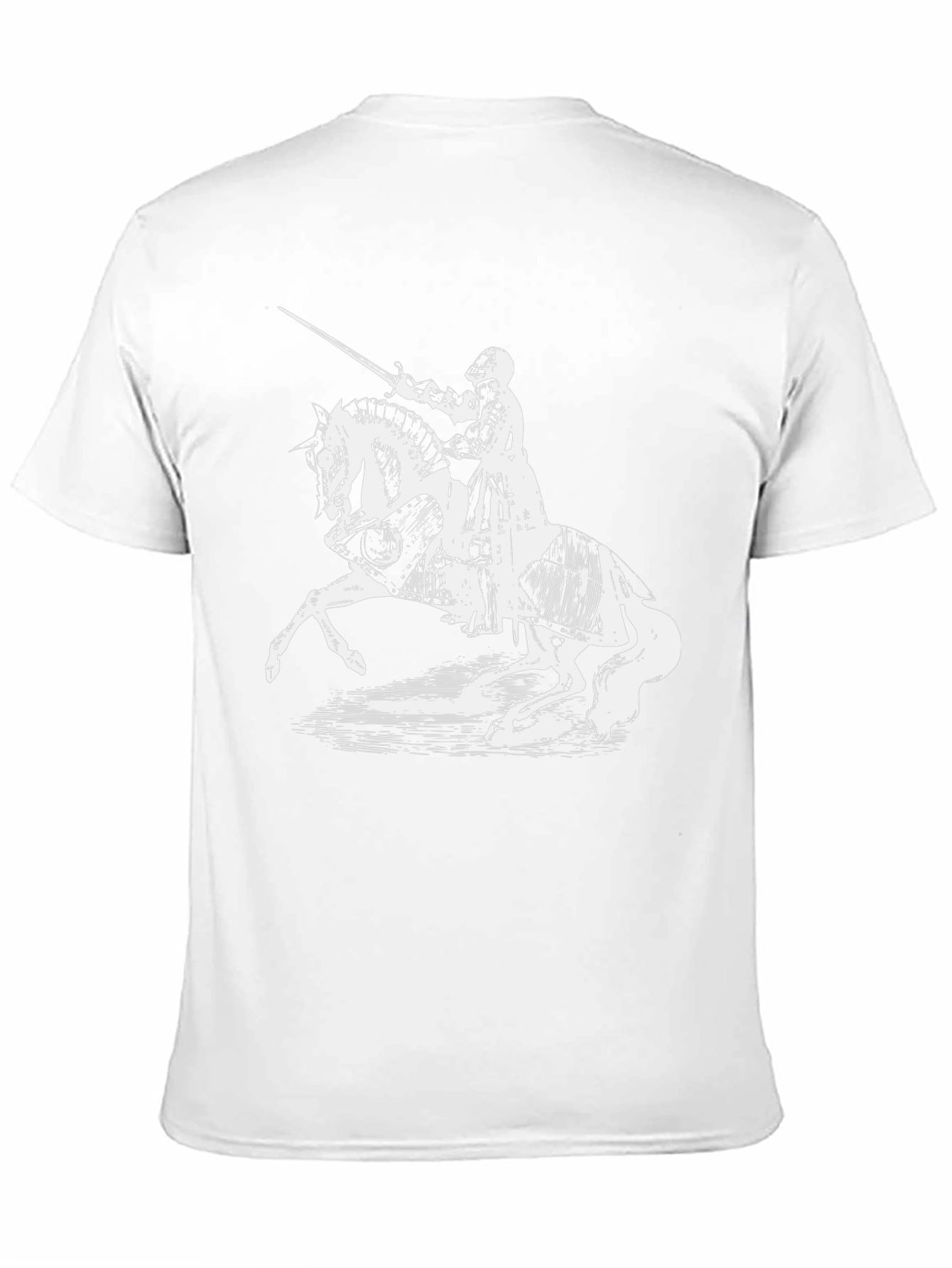 Knight on Horseback Graphic Tee - Black Cotton Shirt