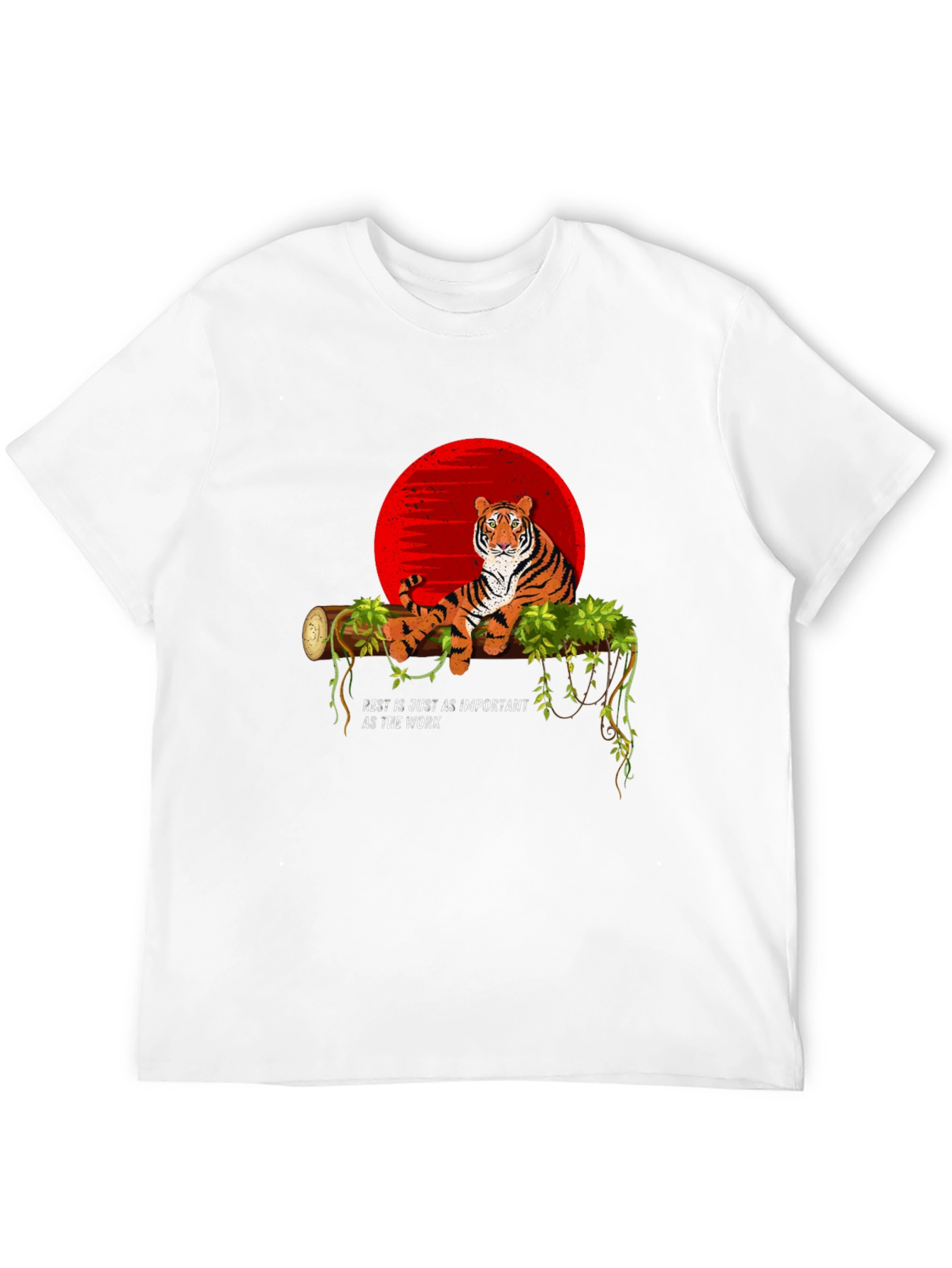 Tiger on Branch Graphic Tee - Relax & Recharge T-Shirt
