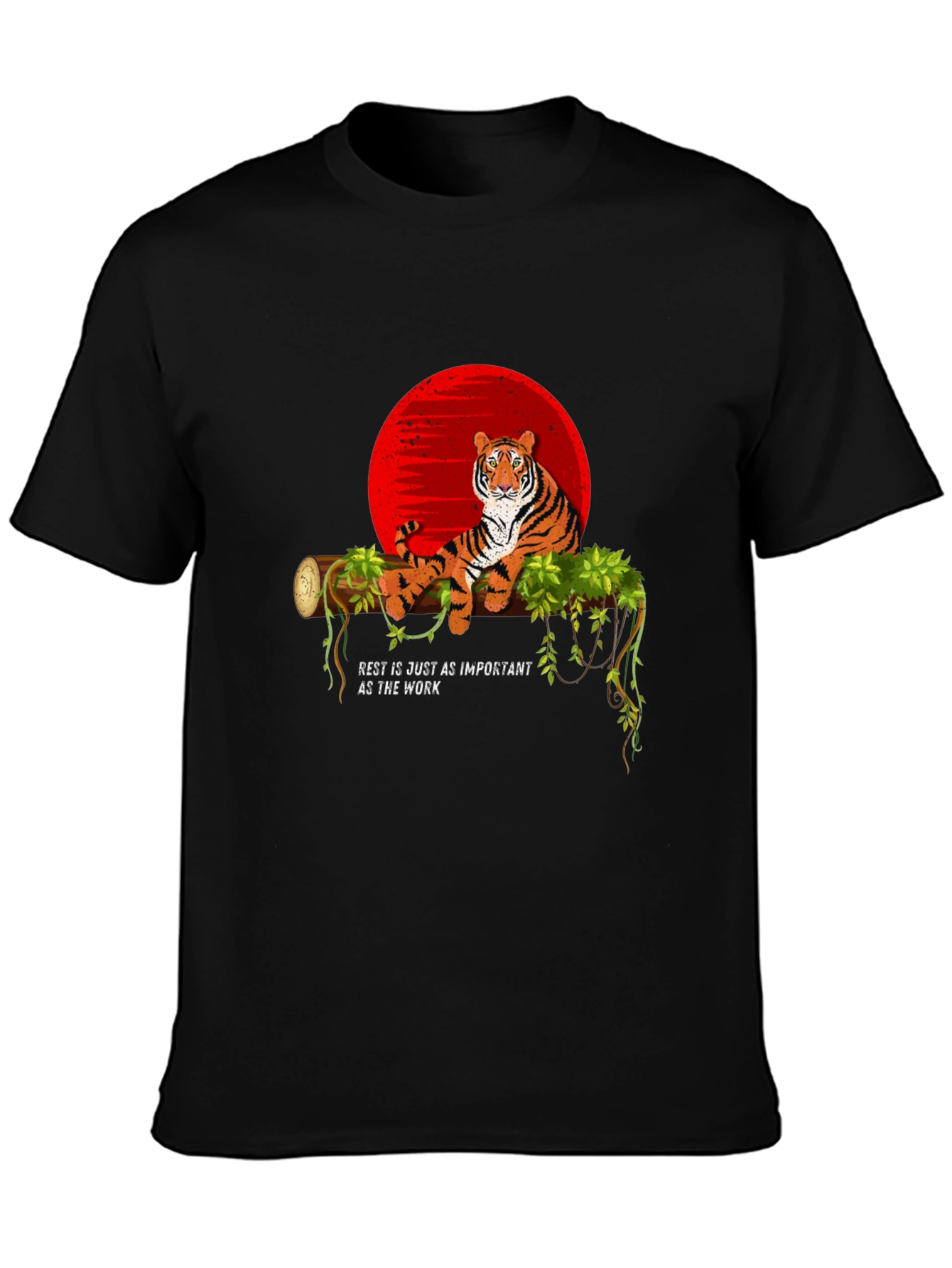 Tiger on Branch Graphic Tee - Relax & Recharge T-Shirt