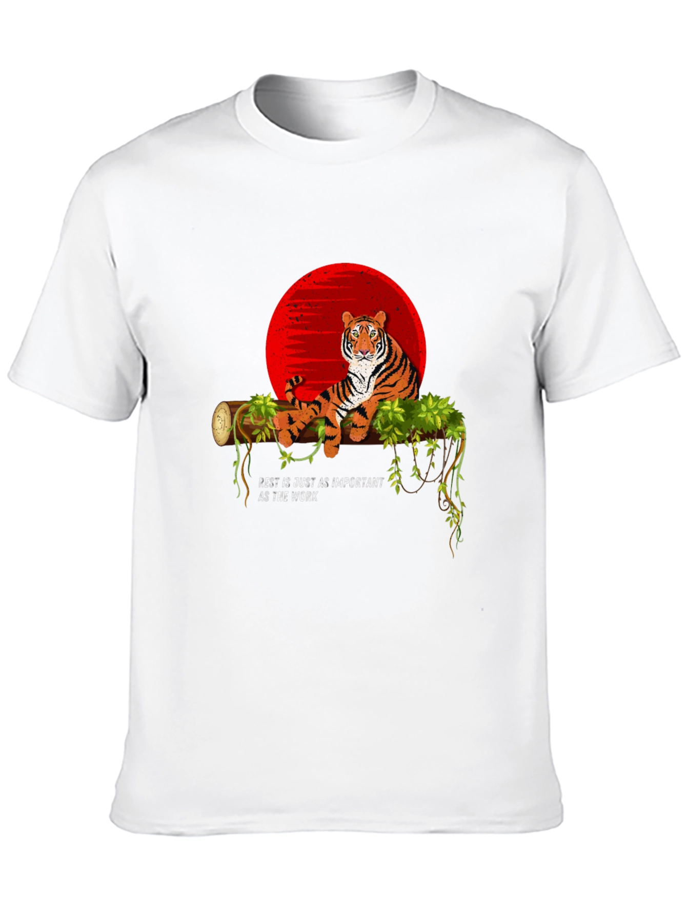 Tiger on Branch Graphic Tee - Relax & Recharge T-Shirt