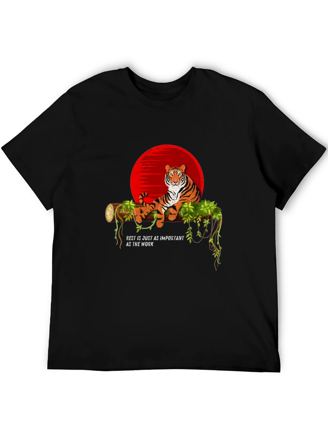 Tiger on Branch Graphic Tee - Relax & Recharge T-Shirt