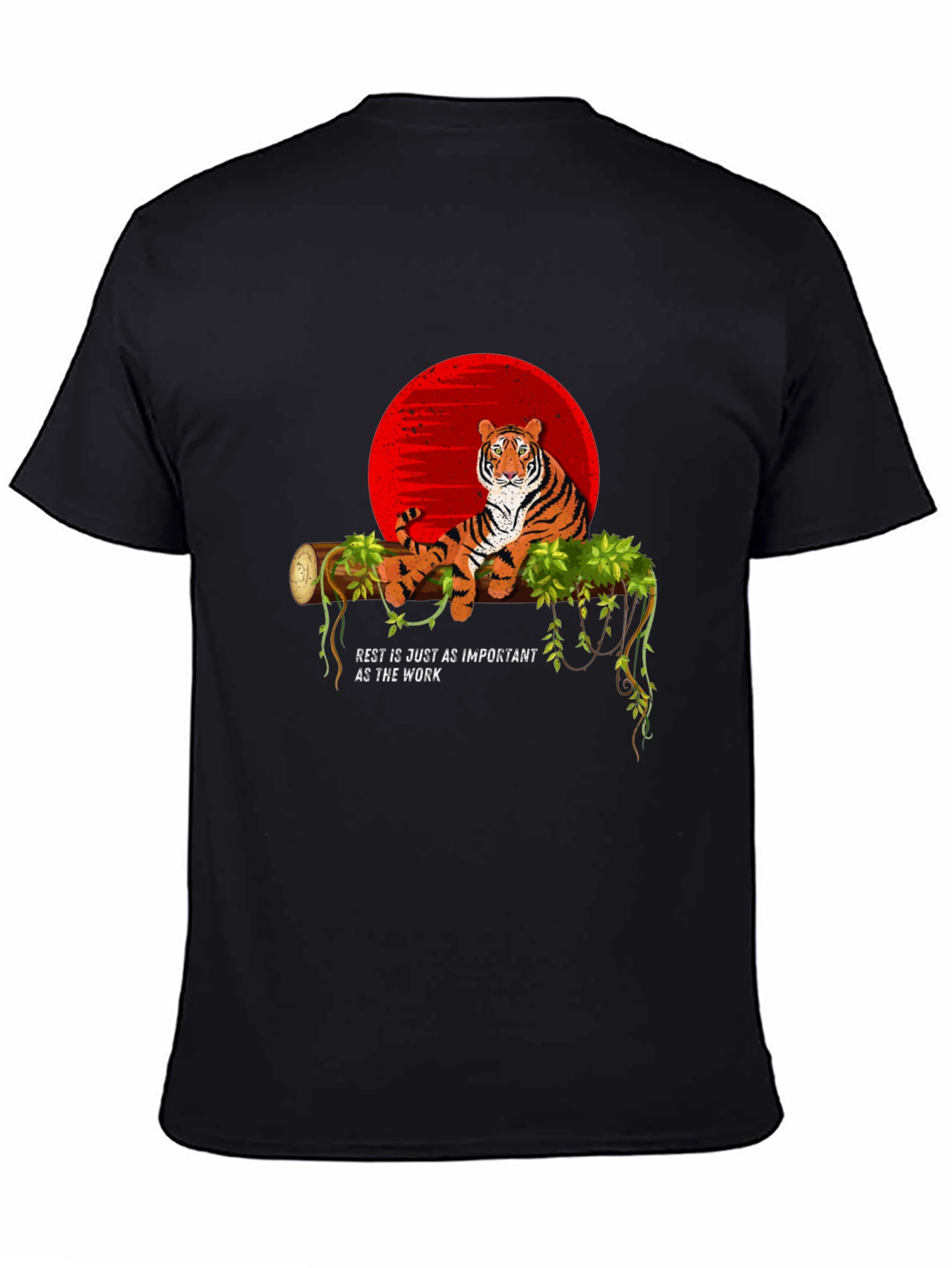 Tiger on Branch Graphic Tee - Relax & Recharge T-Shirt