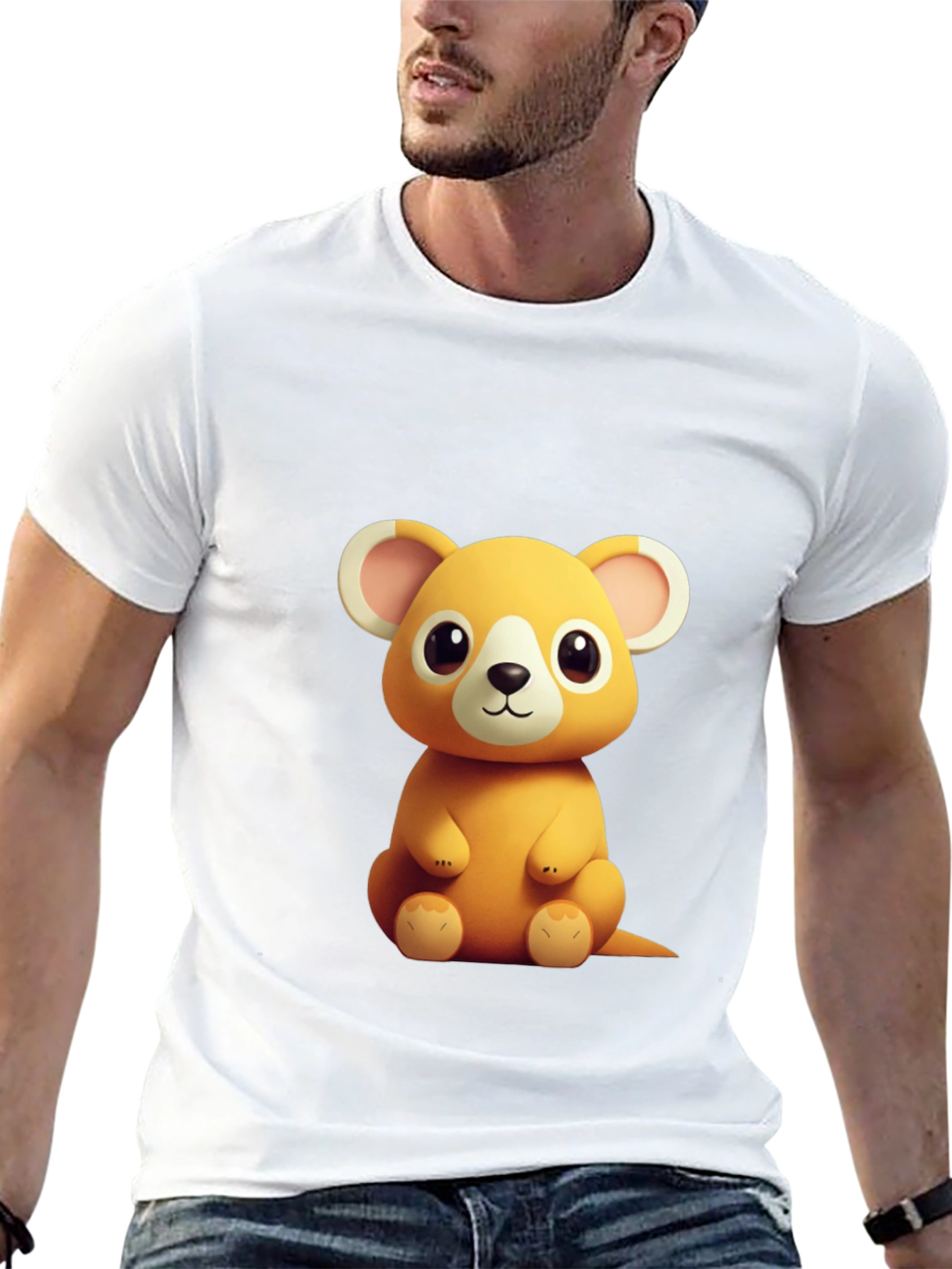 Cute Cartoon Mouse Graphic Tee - Soft Black Cotton Shirt