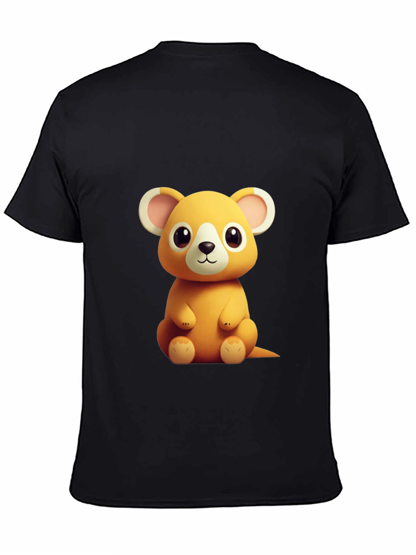 Cute Cartoon Mouse Graphic Tee - Soft Black Cotton Shirt