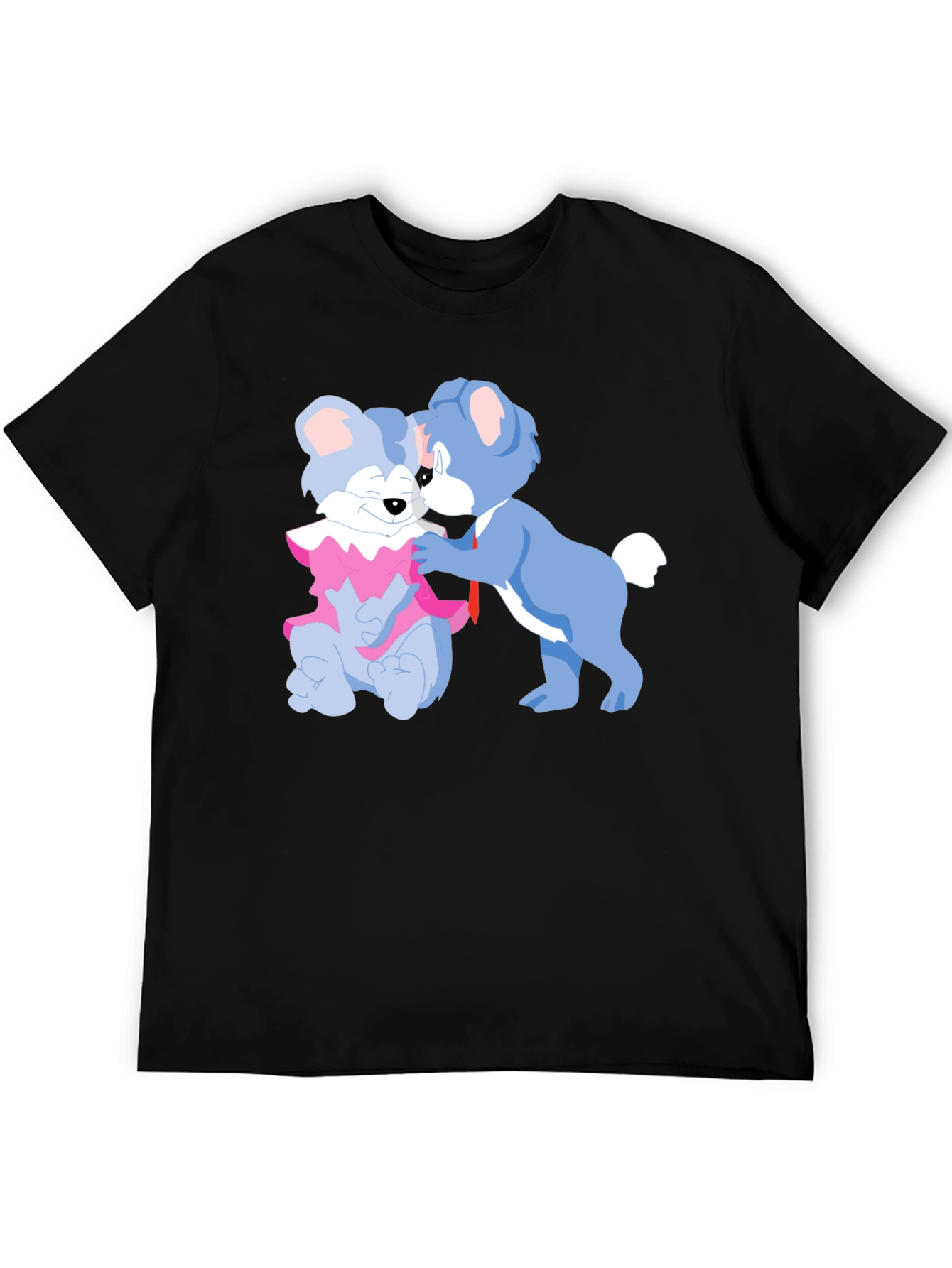 Cute Cartoon Bears Graphic Tee - Black Cotton T-Shirt