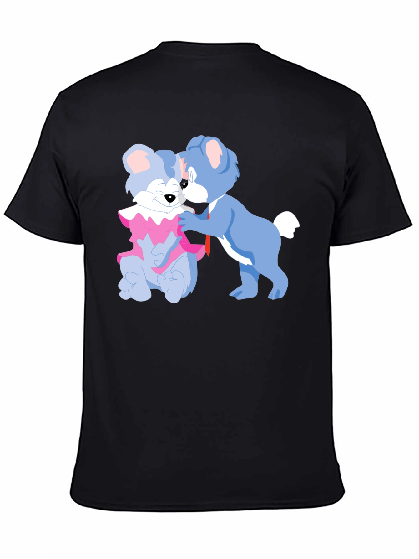 Cute Cartoon Bears Graphic Tee - Black Cotton T-Shirt