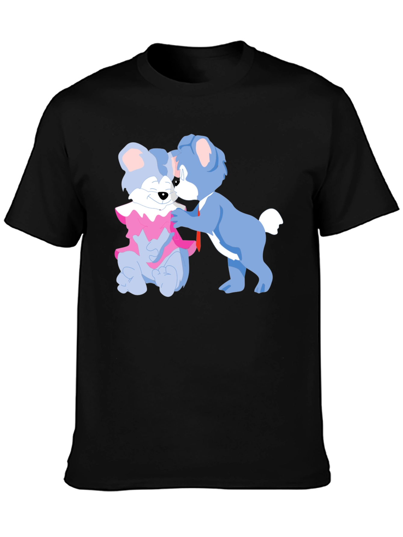 Cute Cartoon Bears Graphic Tee - Black Cotton T-Shirt