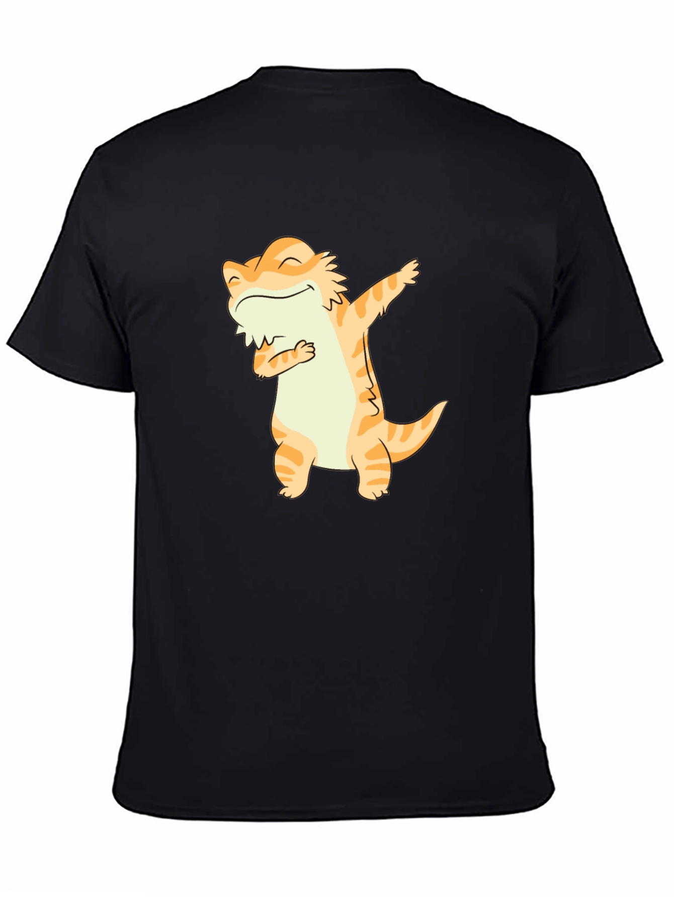 Dabbing Bearded Dragon Graphic Tee - Black Cotton T-Shirt