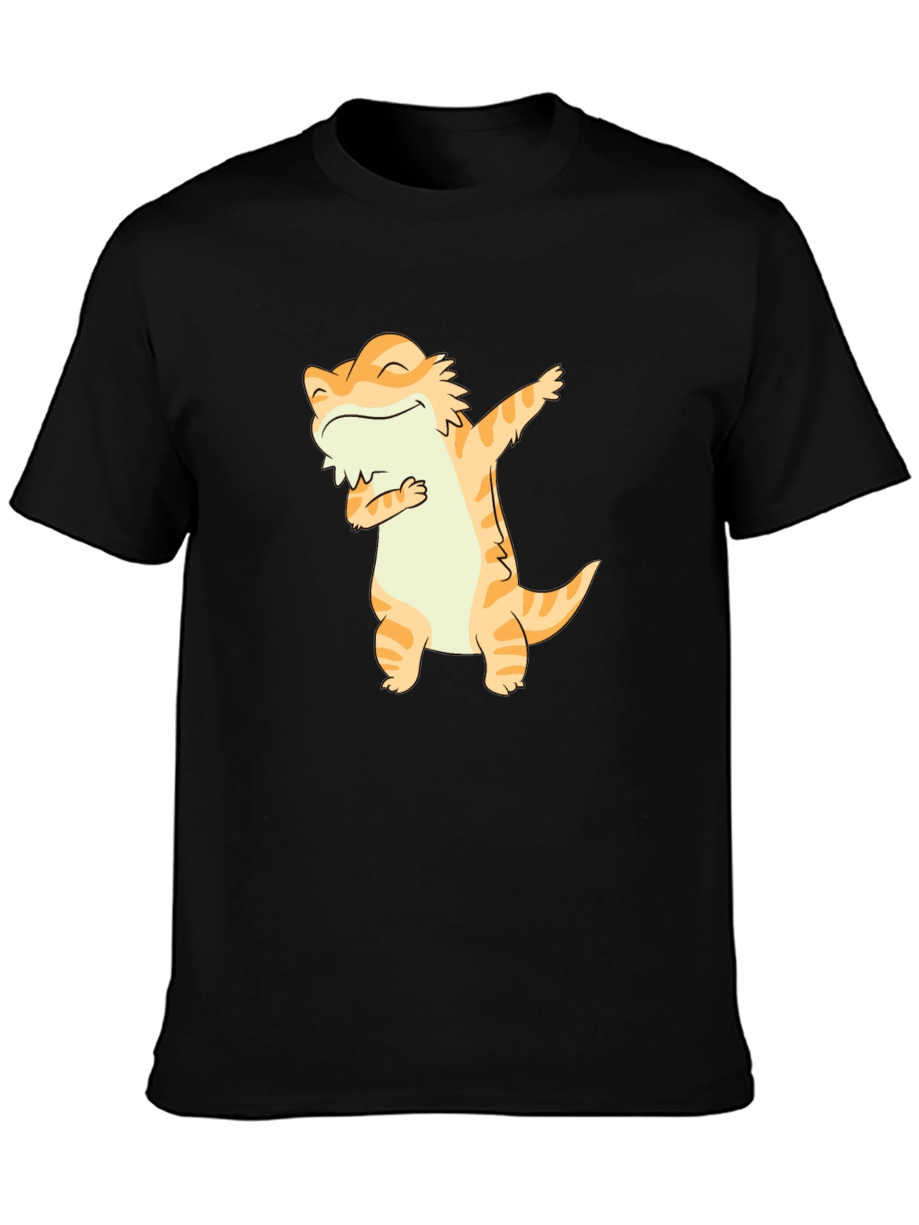 Dabbing Bearded Dragon Graphic Tee - Black Cotton T-Shirt