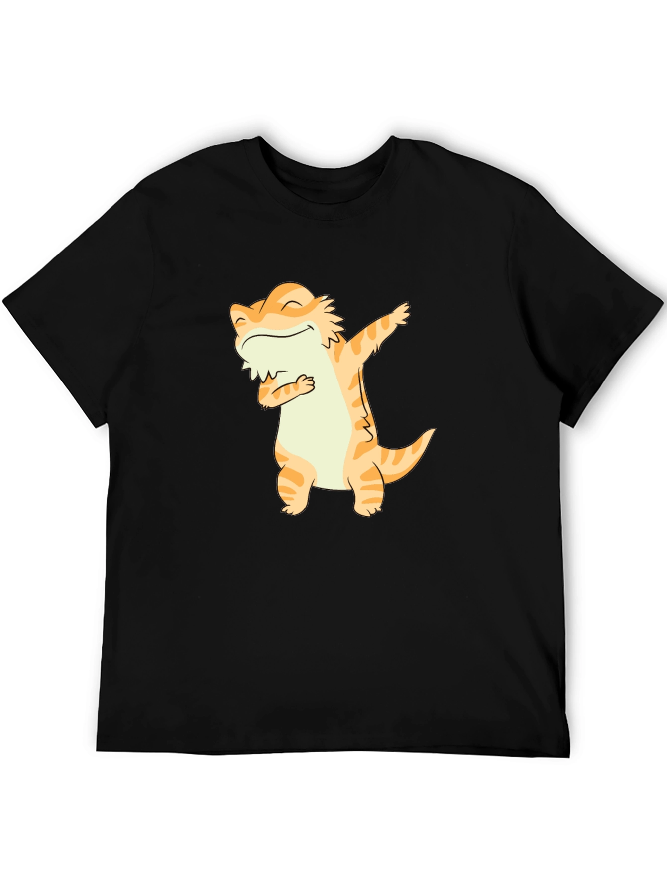 Dabbing Bearded Dragon Graphic Tee - Black Cotton T-Shirt