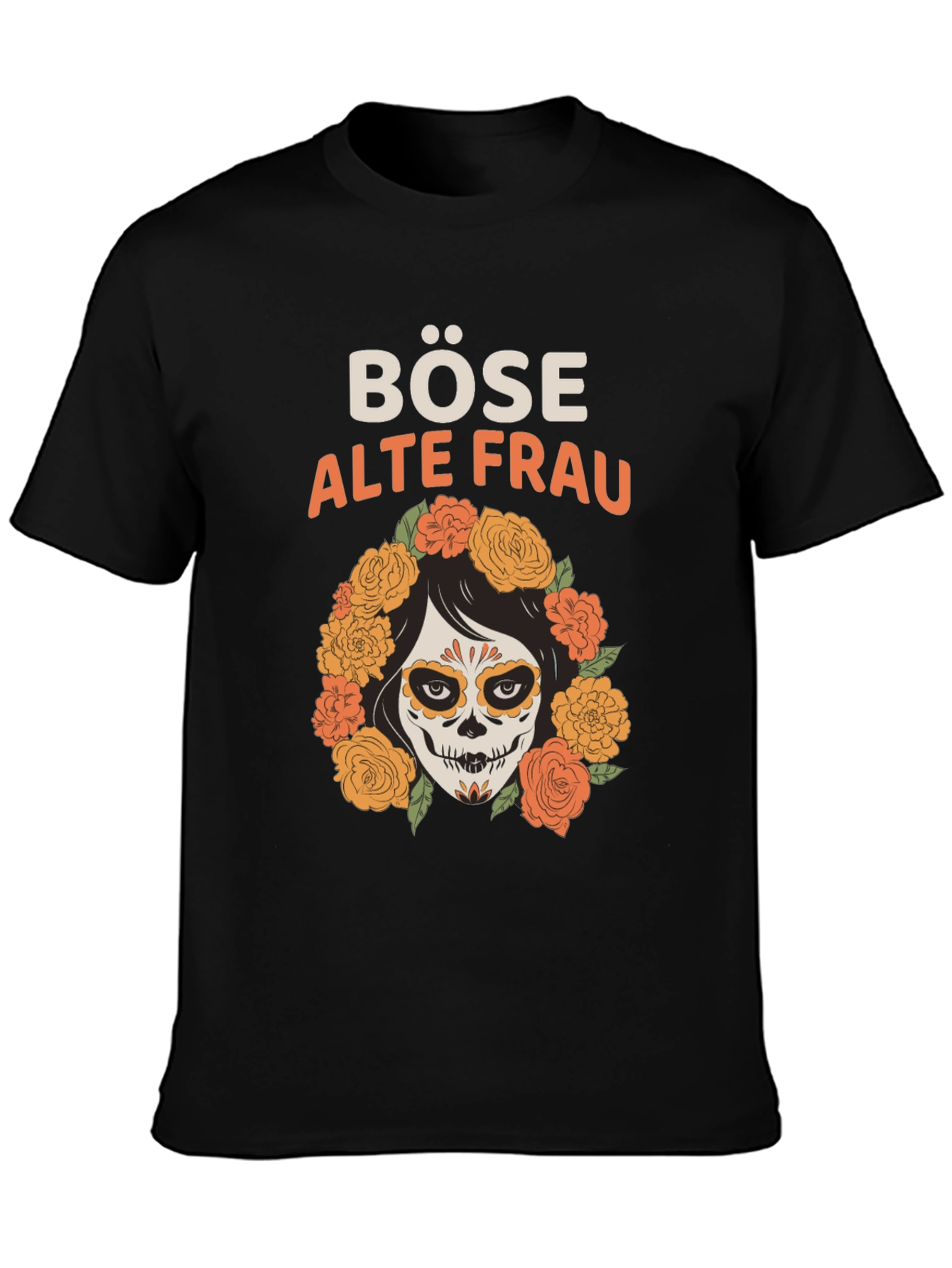 Böse Alte Frau Graphic Tee - Day of the Dead Shirt